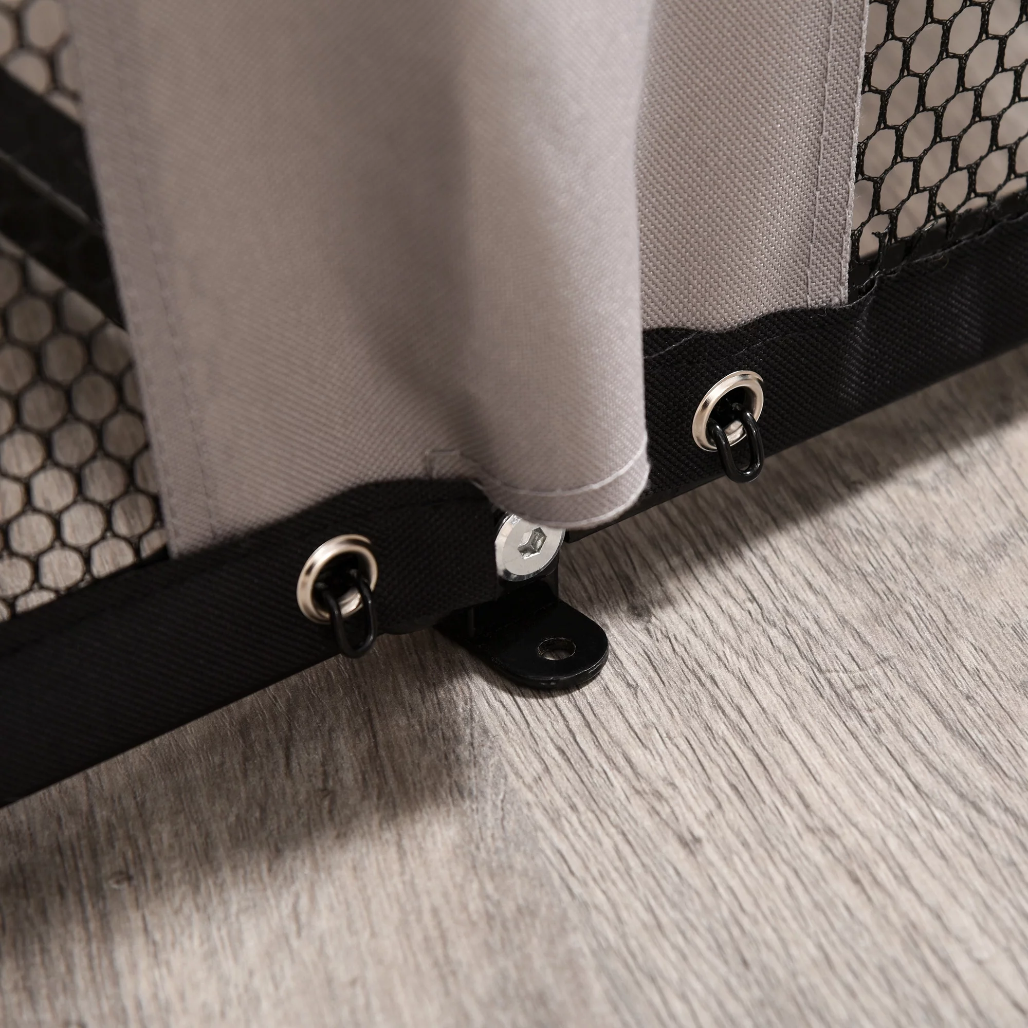 Pawhut Large Mesh Cat House, Black & Grey