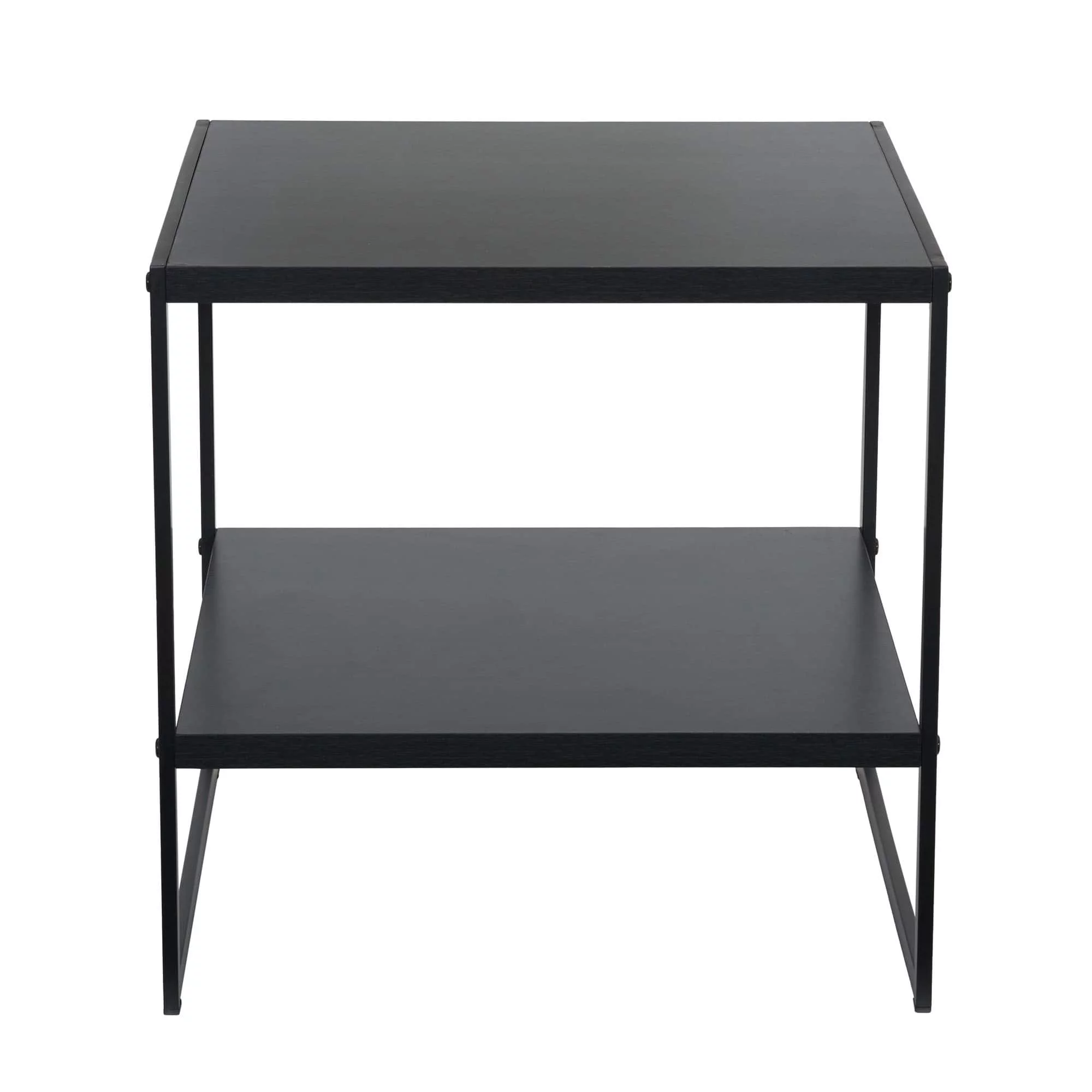 Household Essentials Square End Table in Black Wood Grain