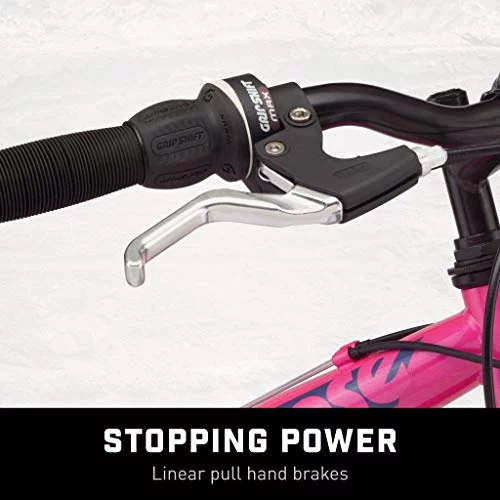 Mongoose Exlipse Full Suspension Mountain Bike, 24-Inch Wheels, 21 Speeds, Pink