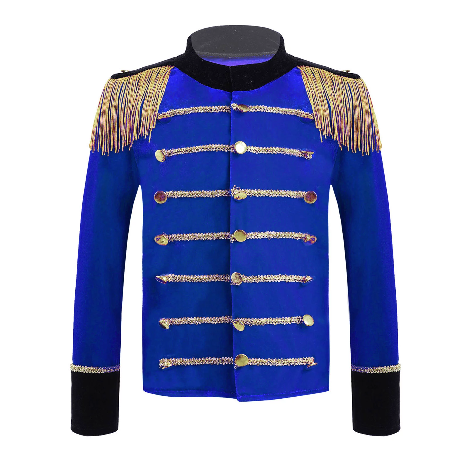 YONGHS Kids Girls Boys Circus Ringmaster Costumes Long Sleeves Tassel Jacket Top 4-16