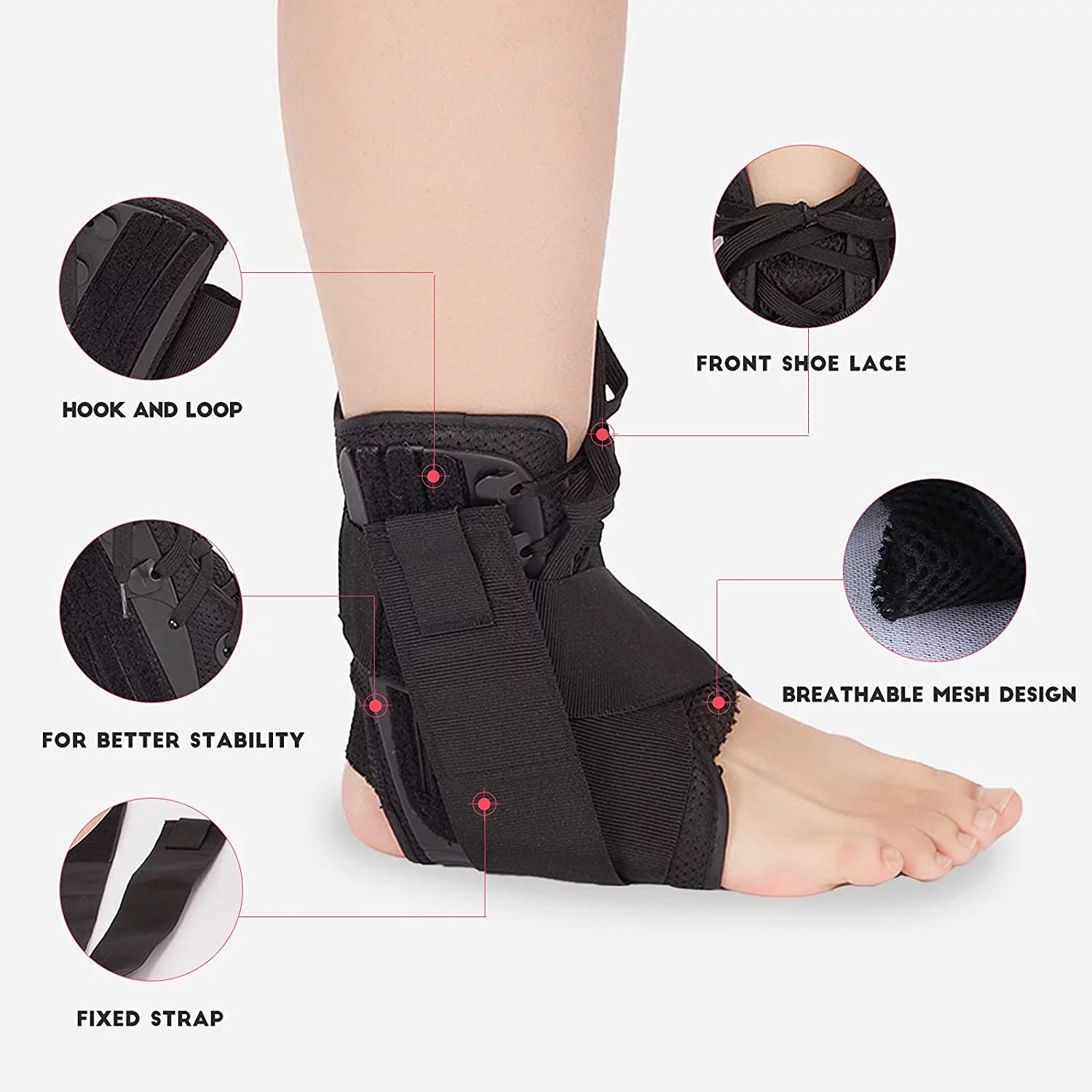 Adjustable Ankle Foot Brace Orthosis Equipment Afo With Plastic For Ankle Sprain Farcture Rehabilitation Tool