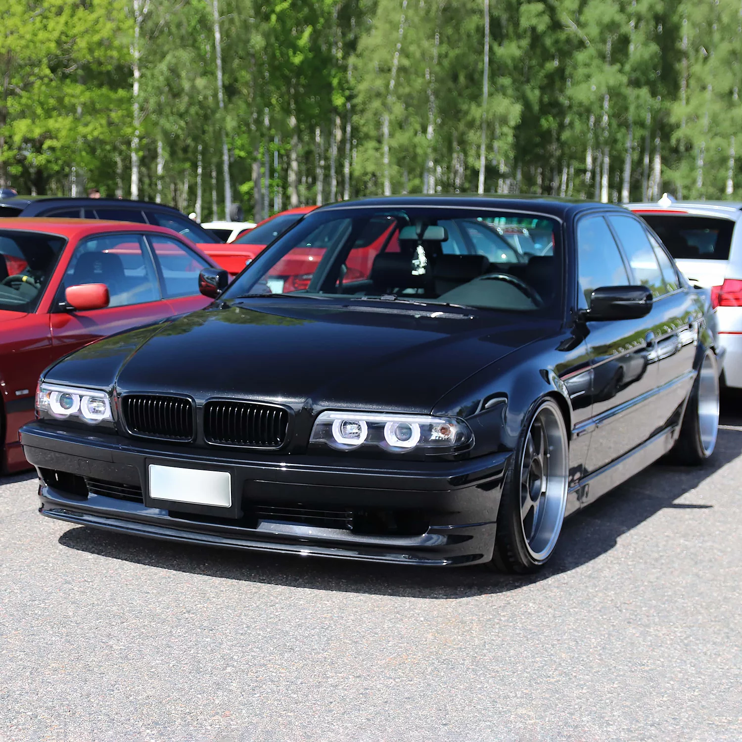 Spec-D Tuning Black Housing Dual Halo LED Projector Headlights Compatible with 1995-2001 BMW E38 7-Series Left + Right Pair Headlamps Assembly