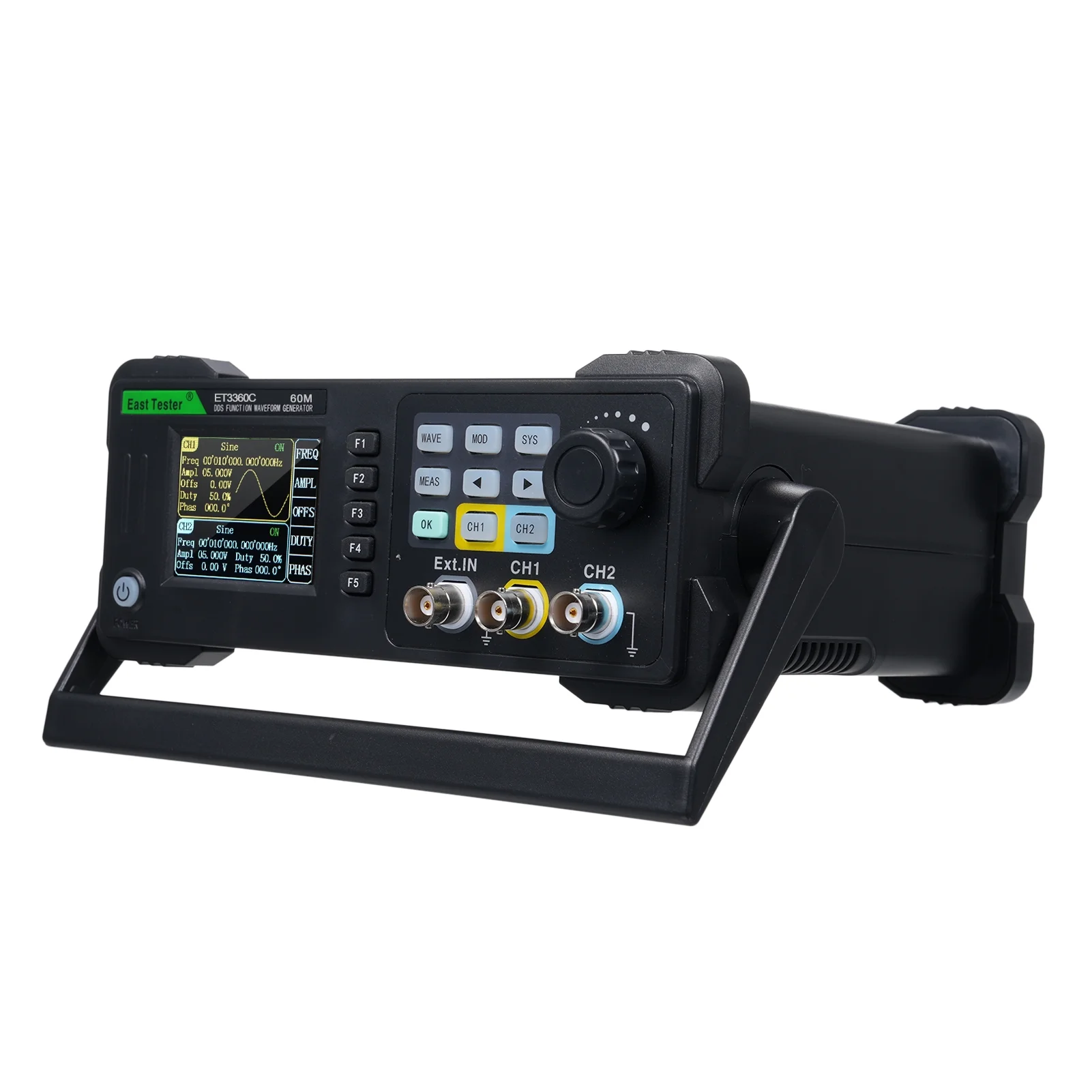 East Tester 60MHz Function/Arbitrary Waveform Generator ET3360C Pulse Signal Source with 200MSa/s Sampling Rate for Accurate Waveform