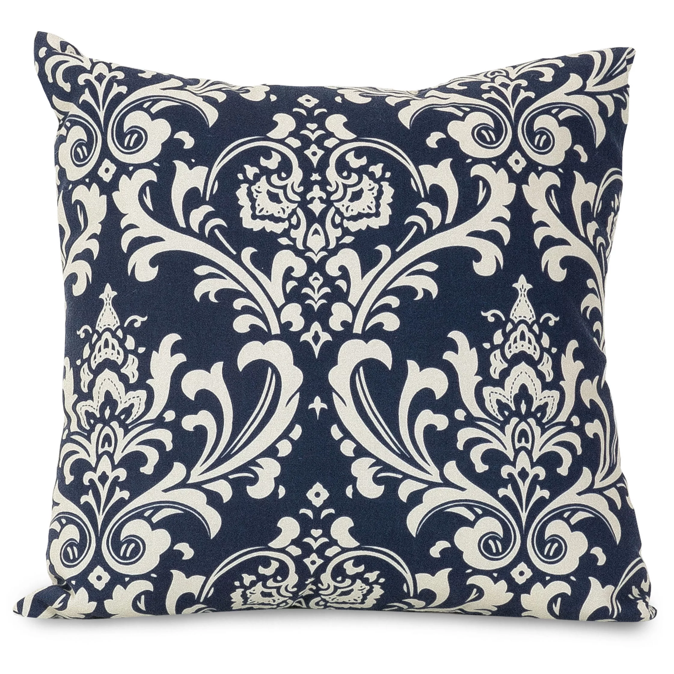 Majestic Home Goods Indoor Outdoor Navy French Quarter Extra Large Decorative Throw Pillow 24 in L x 10 in W x 24 in H