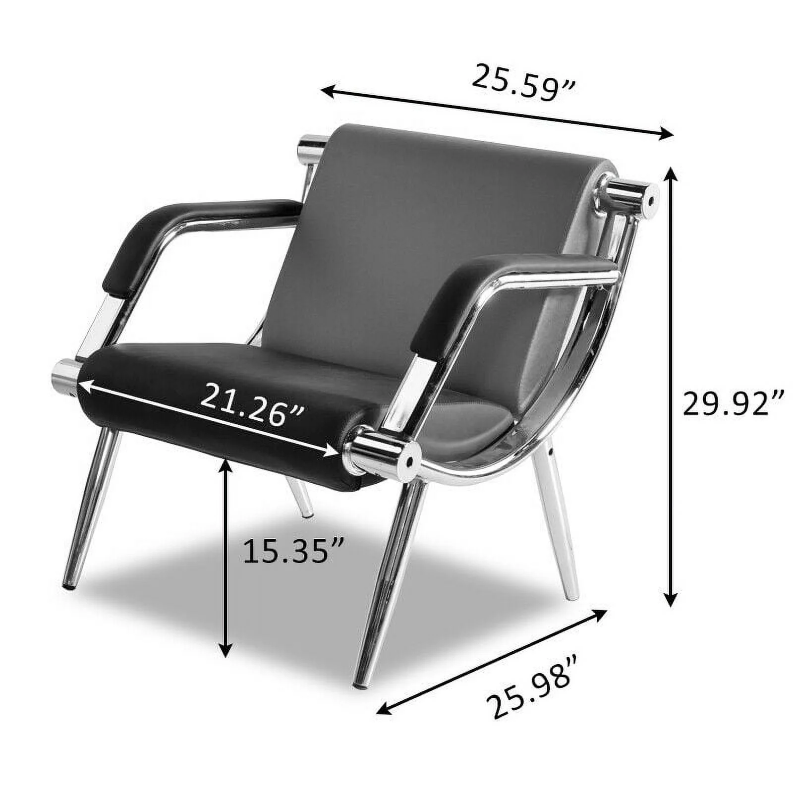 Walsport Office Guest Chair Visitor Reception Chair Waiting Room Sofa,Black