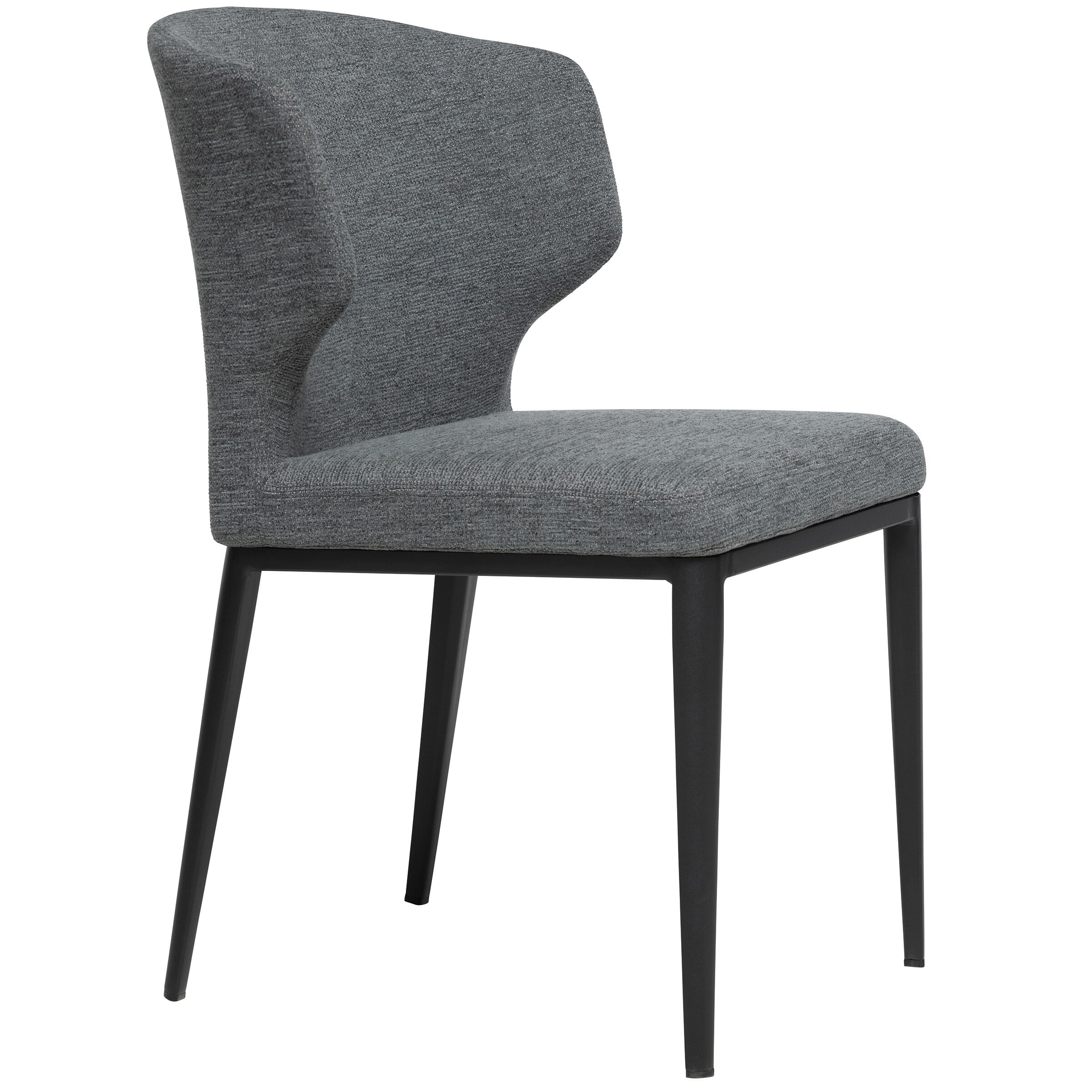 Elite Living Cabo Mid-Century Modern Chenille Upholstered Wingback Dining Chair Blue