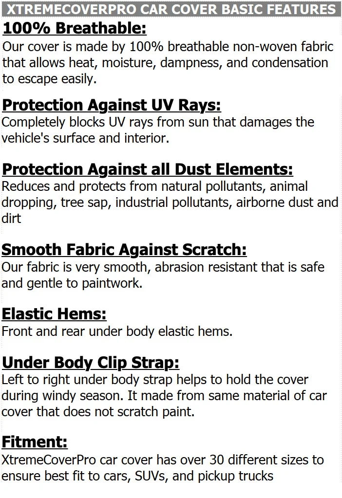 Car Cover fits 2003 2004 2005 2006 2007 2008 2009 Mitsubishi Outlander XCP XtremeCoverPro Pro Series Gray