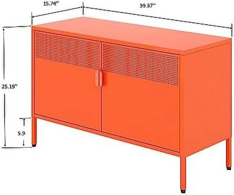 YPZBBOOM 2 Door Metal Accent Cabinet Metal  Cabinet with Adjustable  2-Tier Office Cabinet Multipurpose Metal Locker  Cabinet for Office Home (White)