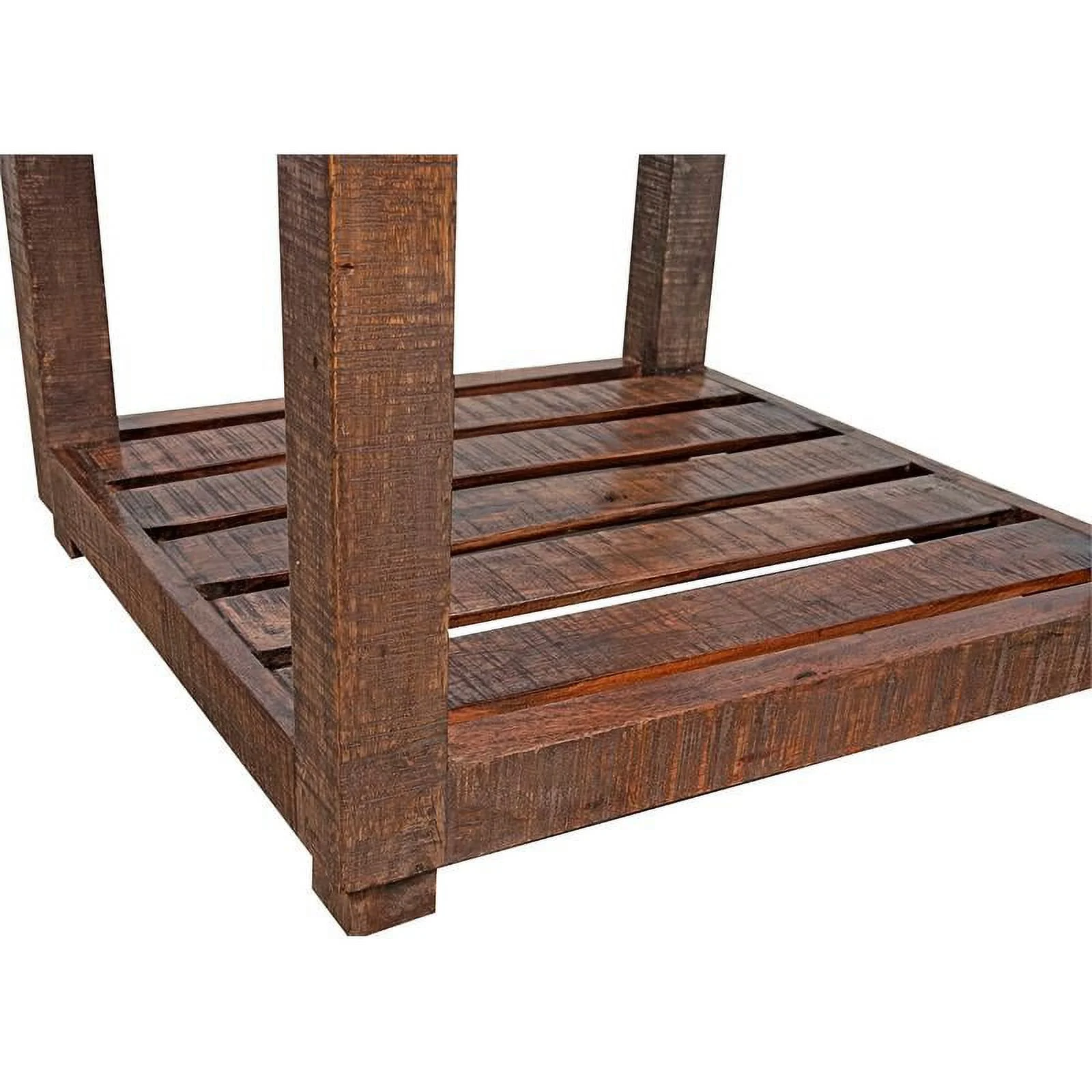 Home Square Unique Rustic Solid Acacia Wood End Table in Brown - Set of 2