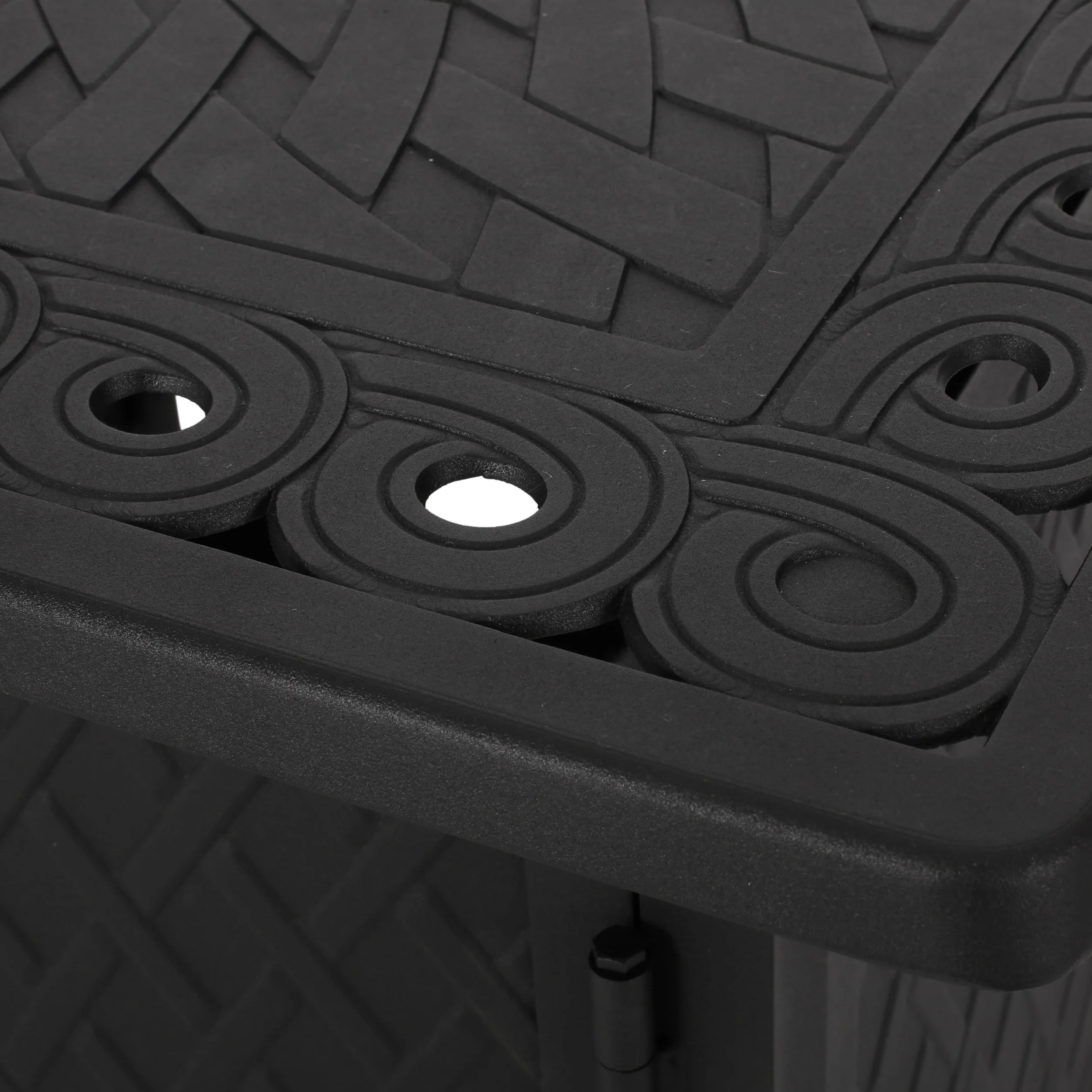 Noble House Aspen Outdoor Square Aluminum Fire Pit in Matte Black