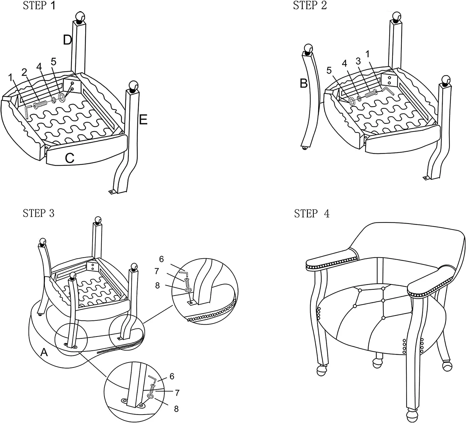 Dining Chairs With Casters And Arms, Large Rolling Dining Chairs With Wheels, Accent Wood Caption's Chairs, 26