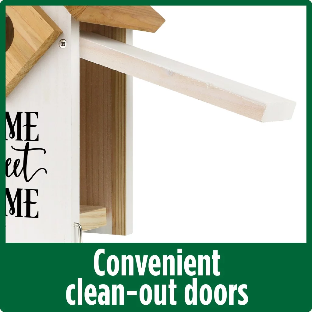 Wild Wings Farmhouse Cedar Bluebird House, White