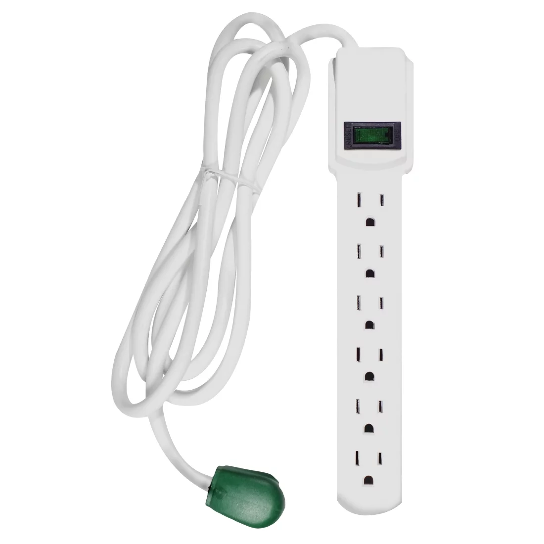 GoGreen Power 16106MS 6-Outlet Surge Protector, 6' Cord, White