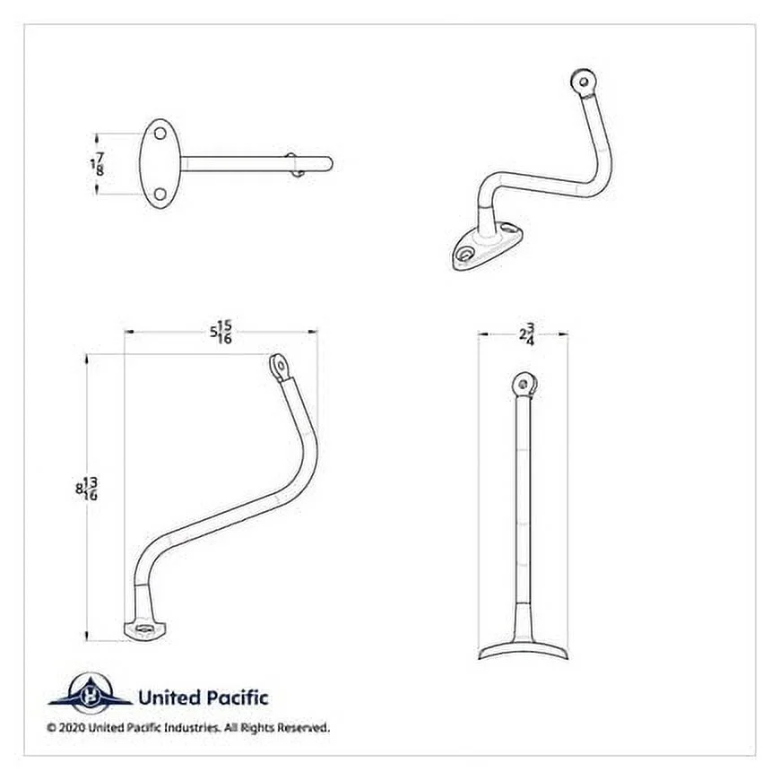 United Pacific 1947 - 55 Chevy & GMC Truck Chrome Exterior Mirror Arm - Passenger/Right Hand Mirror C475512