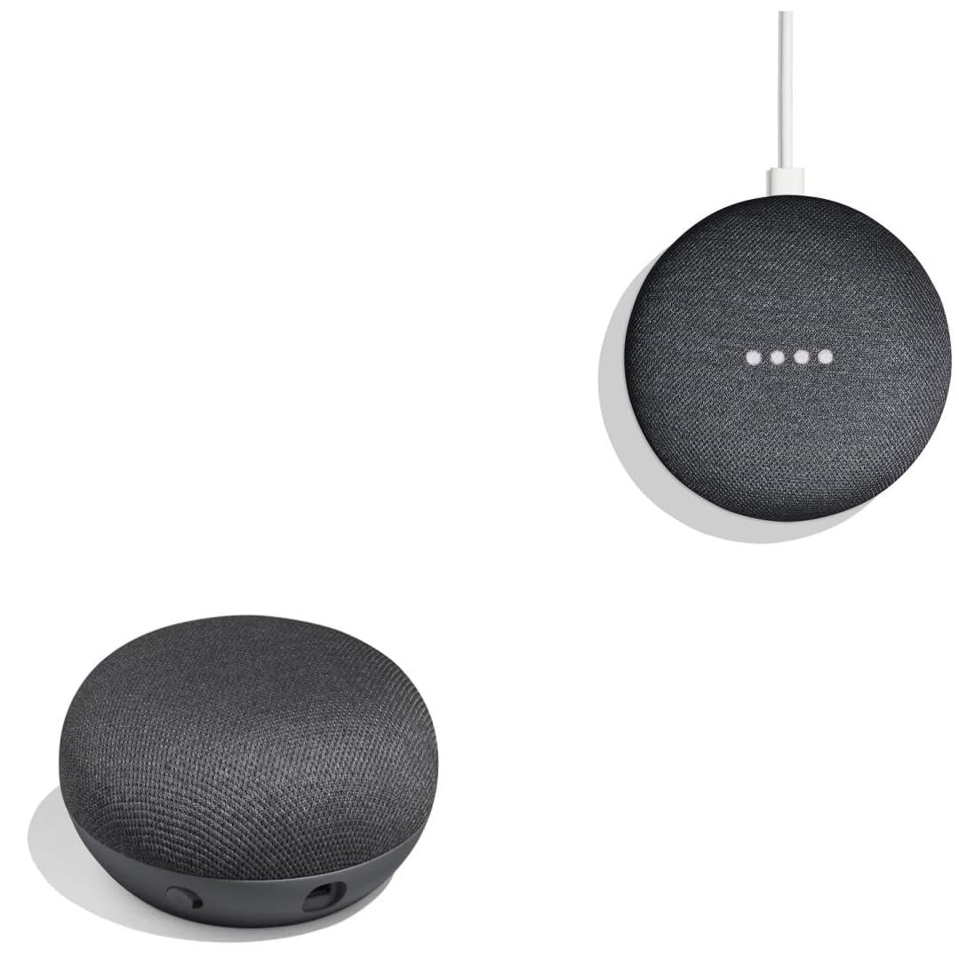 Google Nest Mini 1st Generation Bluetooth Speaker (International Version) with US Power Adapter (Slate Black)