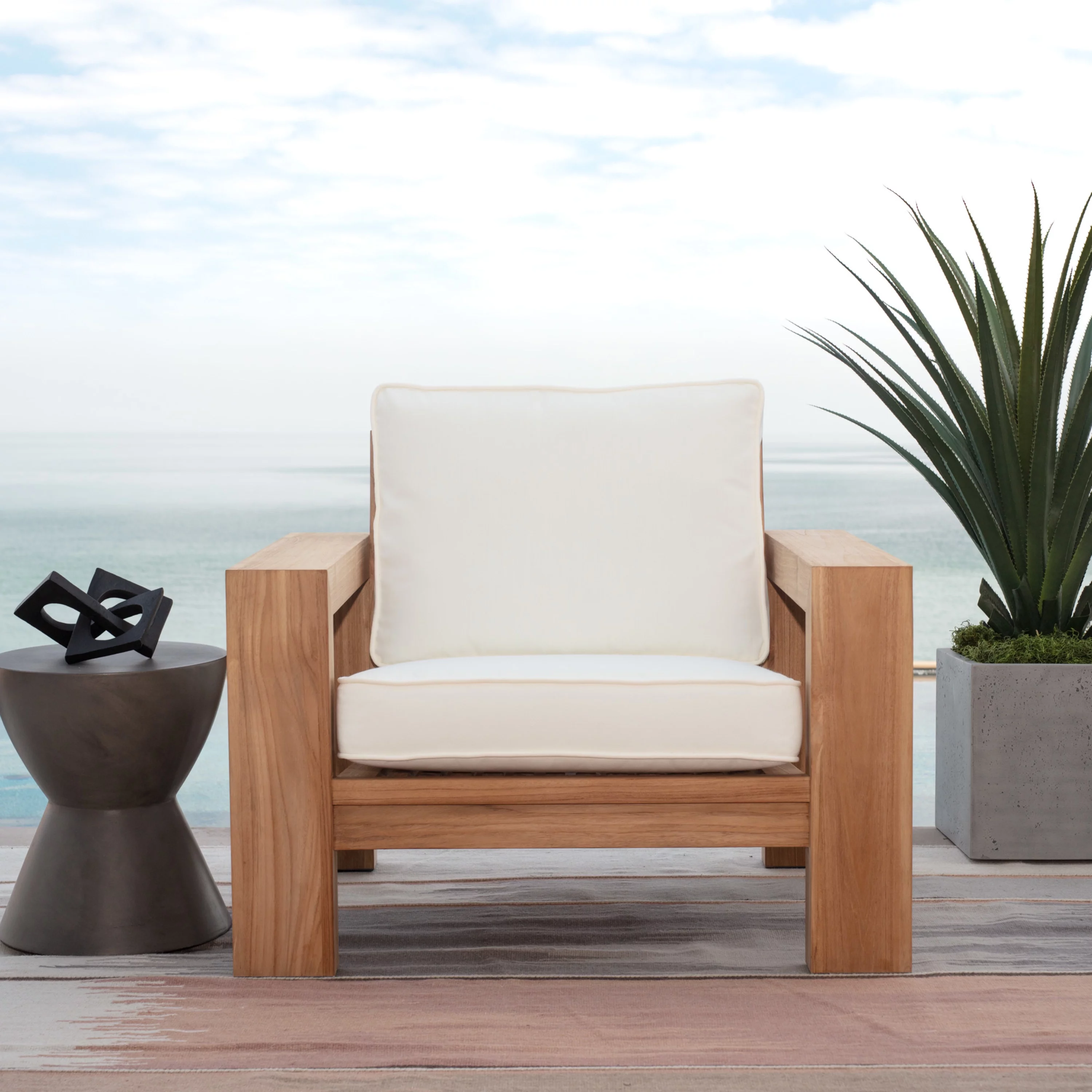 Arden Selections Oasis Outdoor Deep Seating Cushion Set 24 x 22, Cloud White