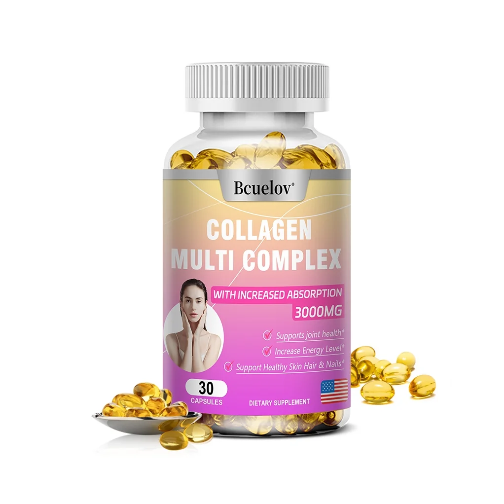Bcuelov Collagen Complex Capsules - Collagen Supplement to Support, Skin, Bones, Muscles and Joints