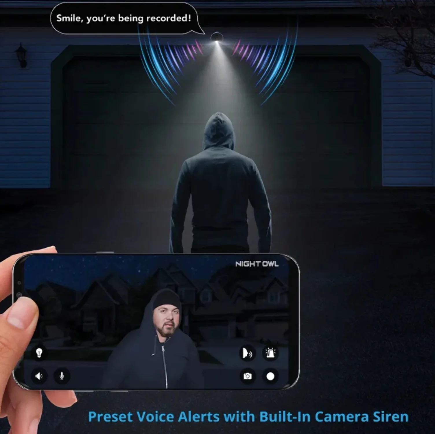 Night Owl 16 Channel 4K Bluetooth DVR with 2TB Hard Drive and 10 Wired 4K Spotlight Cameras with Audio Alerts and Sirens