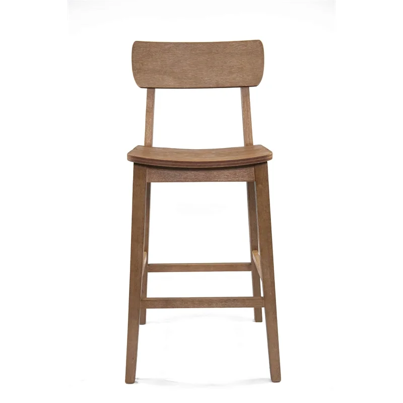 Boraam Torino Wood Bar Stool - Barnwood Wire-Brush