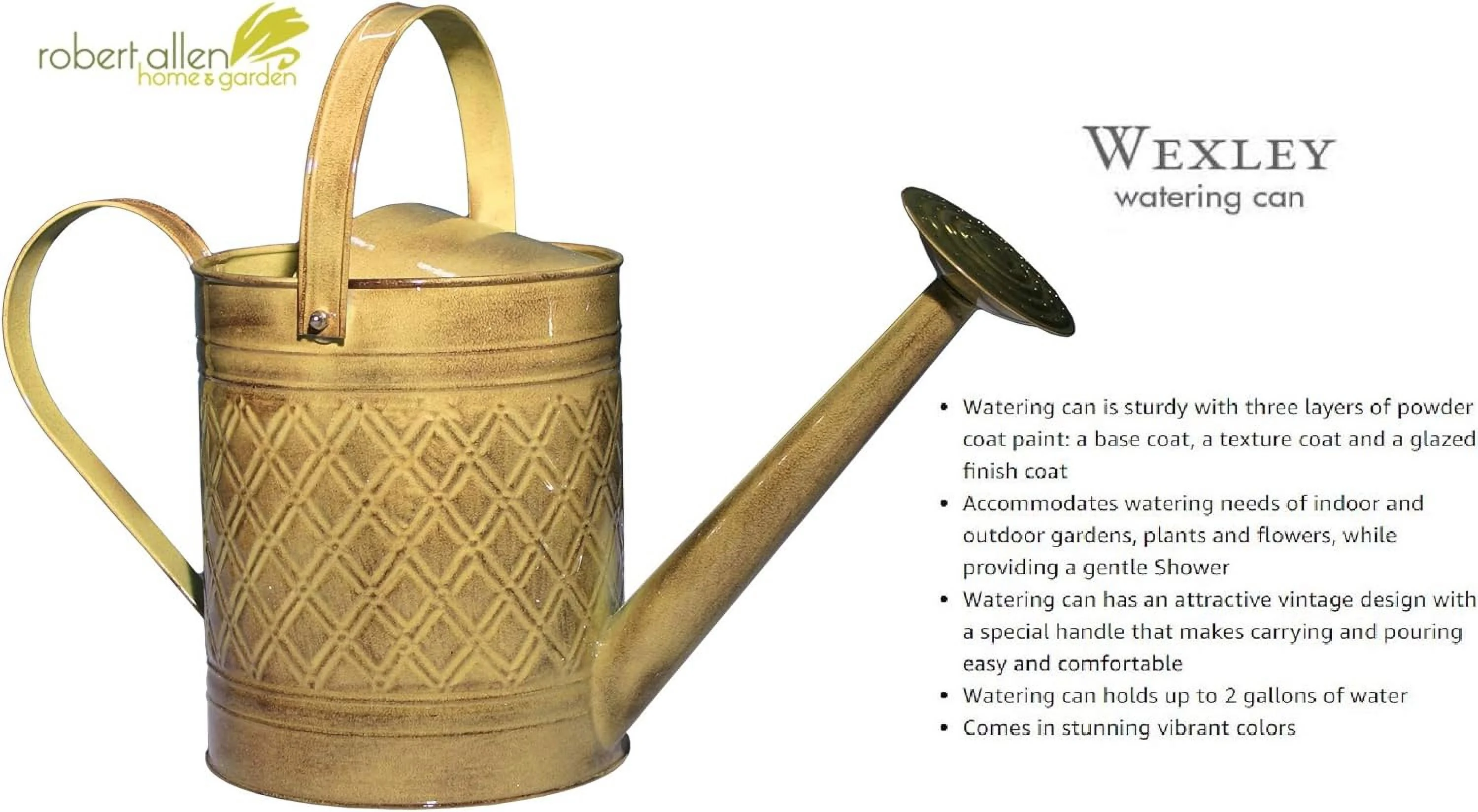 MPT01501 Watering Can Wexley Metal, 2 Gallon, Chamomile