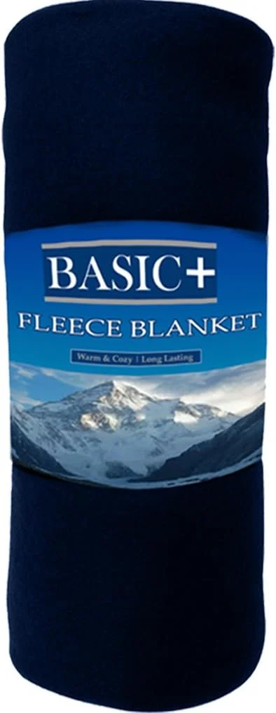 Wholesale Case Packed Fleece Throw Blankets & Decorative Furniture Covers Bulk Of 24 By Premium – 100% Soft, Warm Polyester – Solid Assorted, Individual Colors Available – 50X60 Size - Navy