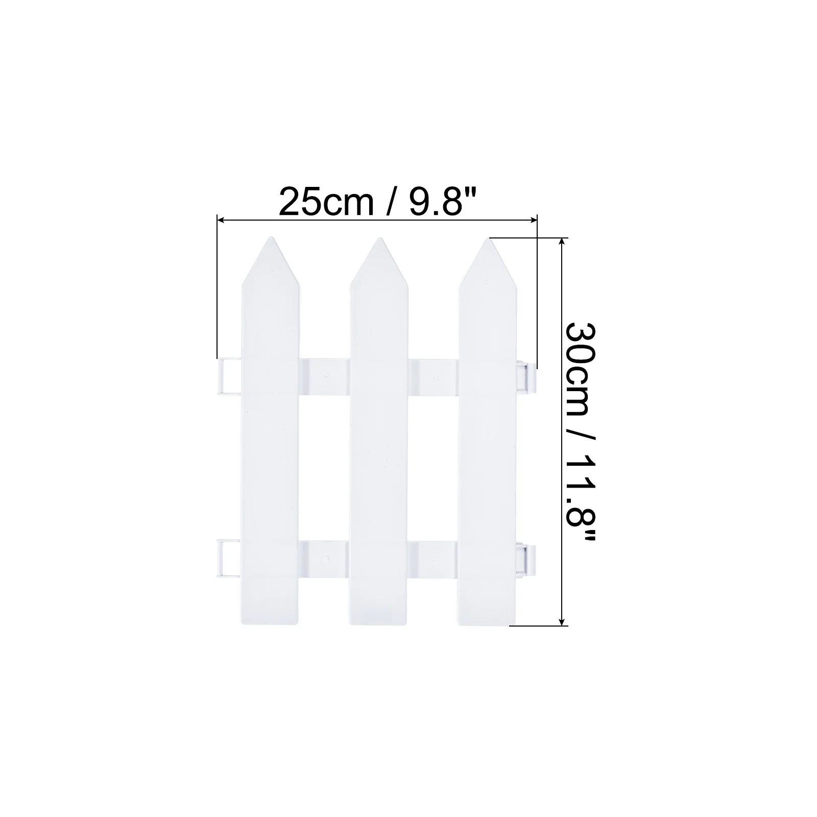 Uxcell 9.8x11.8 Inch Plastic Garden Picket Fence Tip Fencing Path Border Edging White 4 Pack