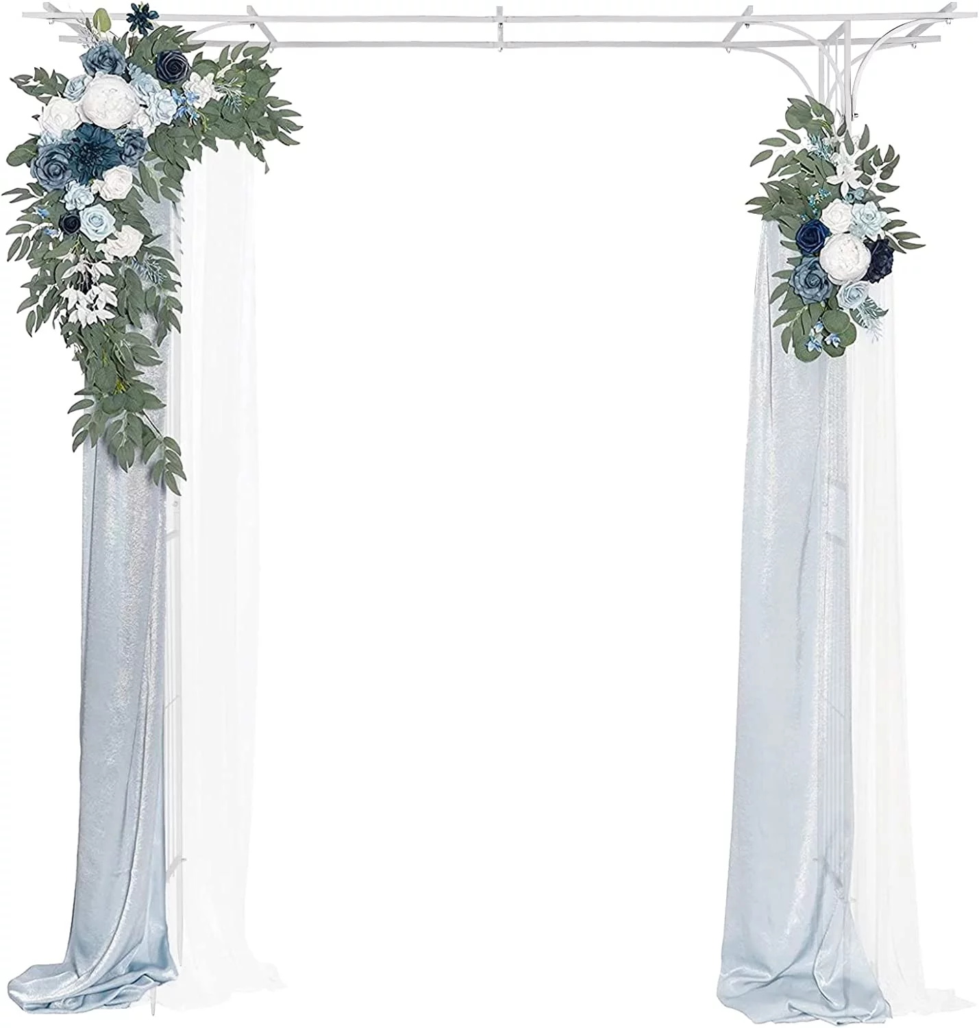 Garden Arbor, Arch Archway for Wedding Ceremony Party, Steel Garden Trellis for Plant Climbing, Christmas Garden Decorations Pergola for Garden, Backyard, Lawn (White)