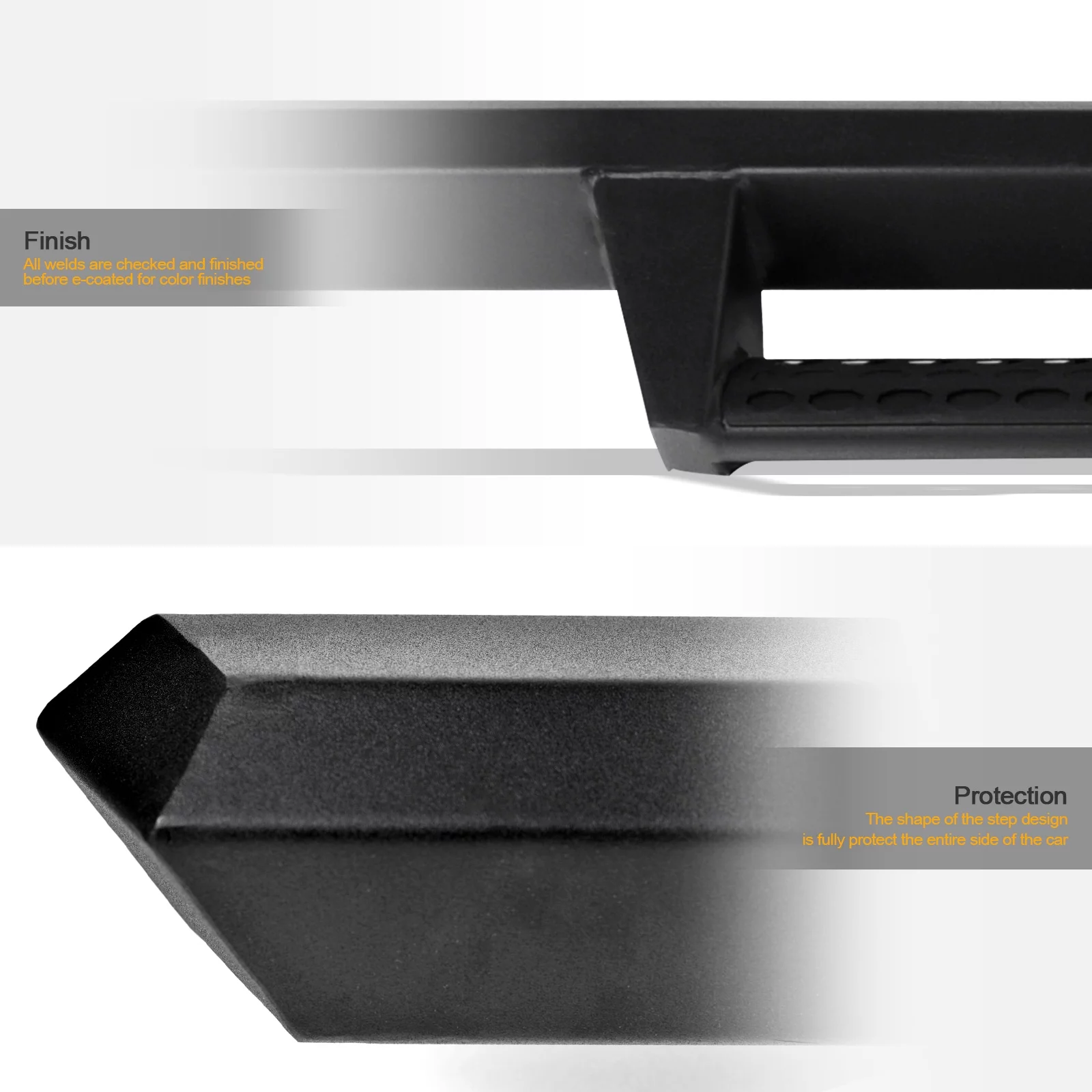 Stehlen 642167819004 Hoop Drop Step Side Nerf Bars Rail Running Boards v2 - Matte Black For Ford F150 2015-2022 / F250 F350 F450 F550 Superduty 2017-2022 SuperCrew ( Crew ) Cab