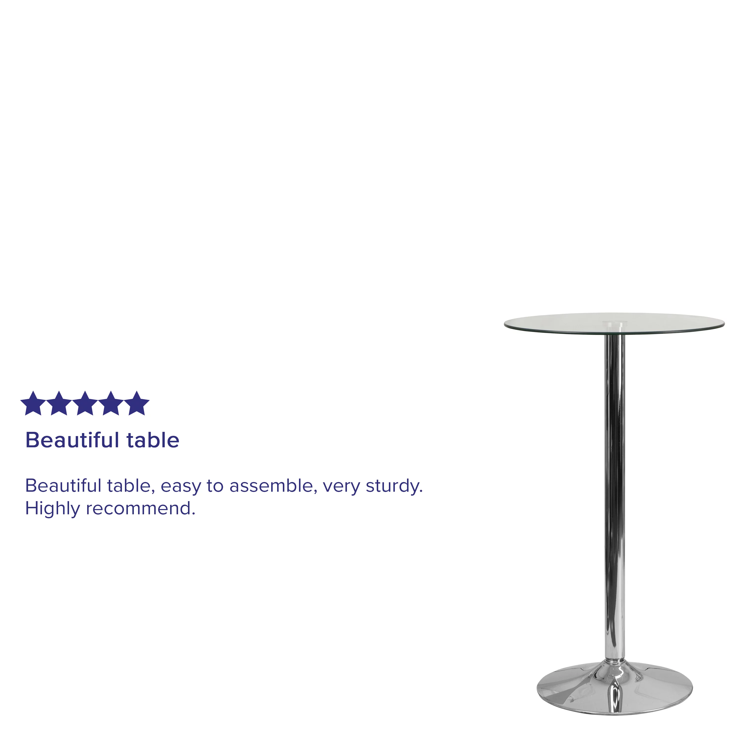 Flash Furniture Fredrick 23.75'' Round Glass Table with 41.75''H Chrome Base
