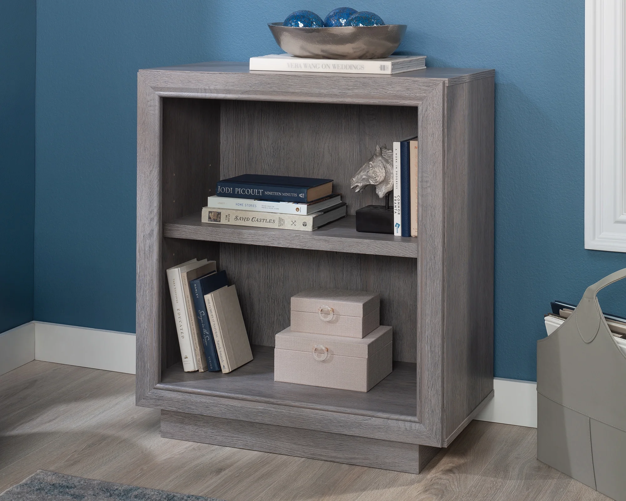 Hayes Garden 2-Shelf Office Bookcase in Ashen Oak