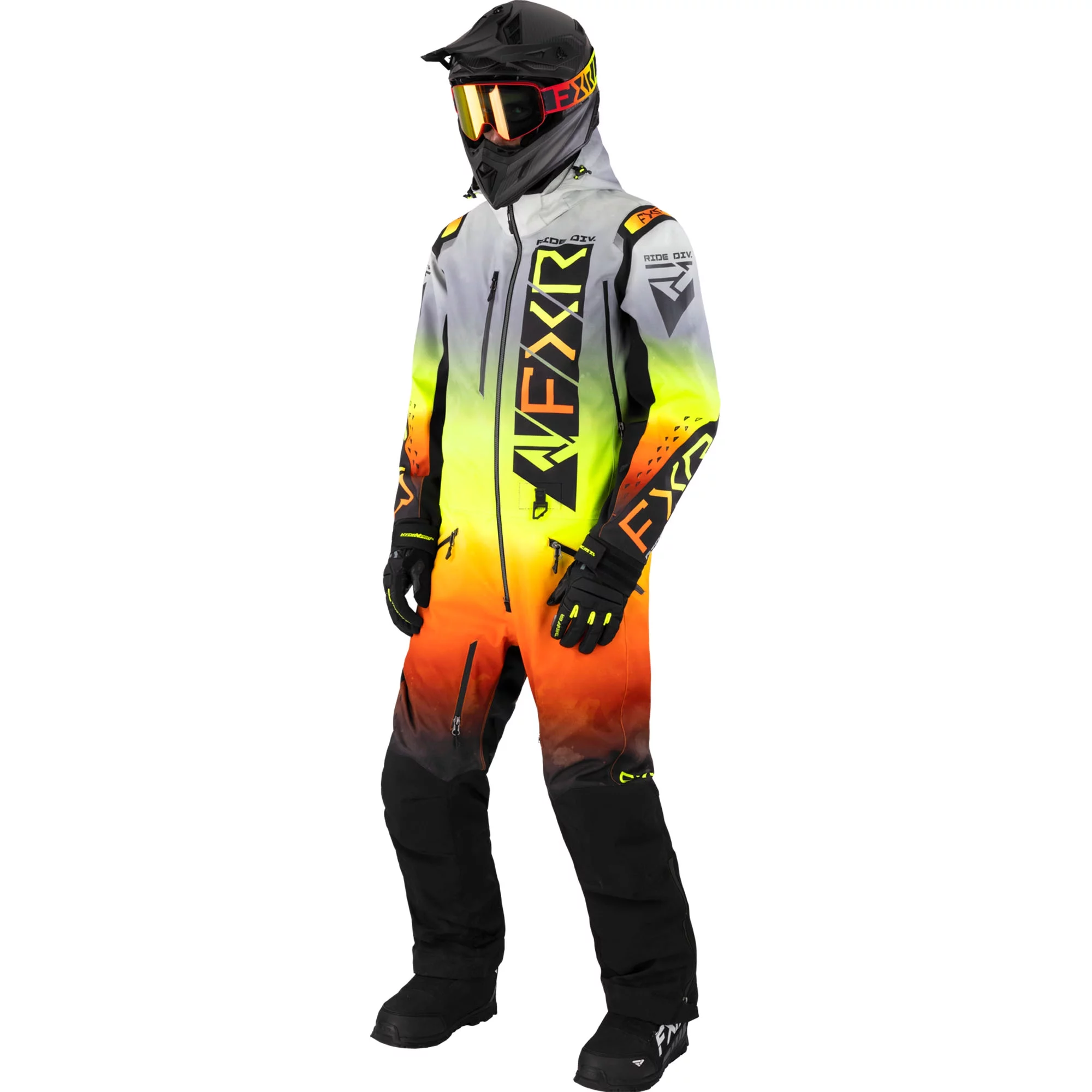 FXR  Mens Helium Insulated Snowmobile Monosuit HydrX Pro Dry Vent White Lightning - Large 232836-0126-13