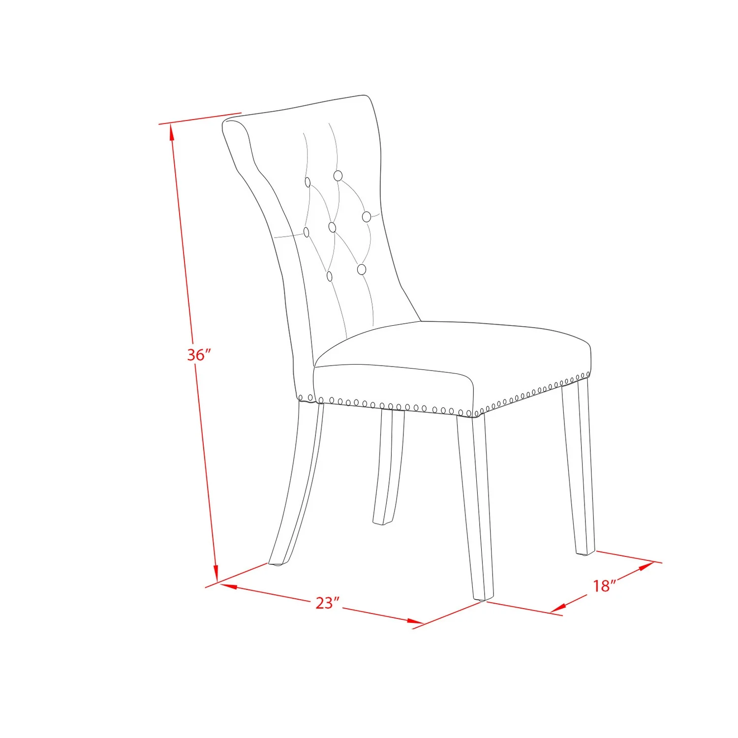 HomeStock Lakefront Luxury - 7-Piece Modern Dining Table Set - 6 Kitchen Parson Chairs And A Rectangular A Rectangular Table Solid Wood Frame