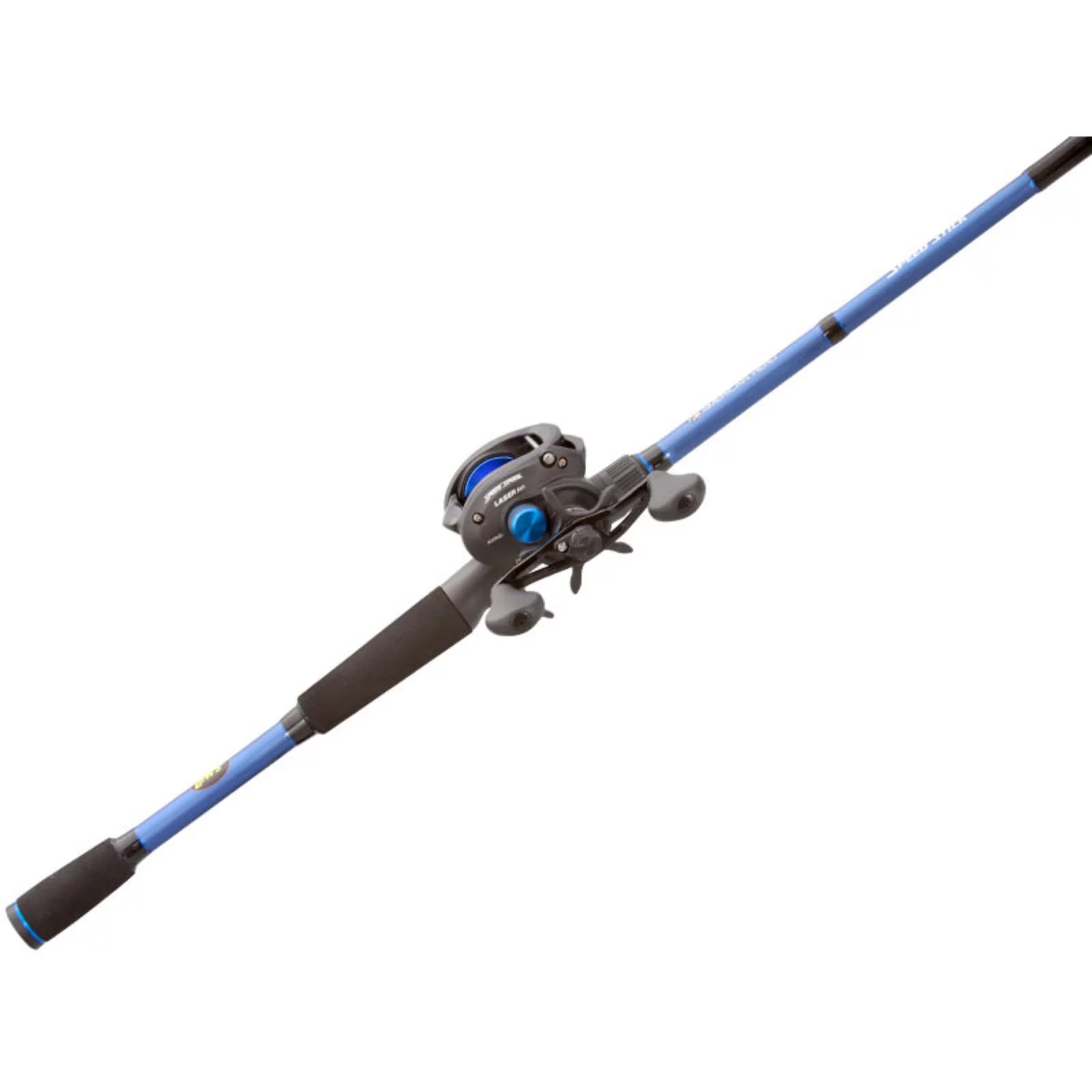 Lew's American Hero Baitcast Reel and Fishing Rod Combo, 7-Foot Rod, Left-Hand Retrieve, Black/Blue