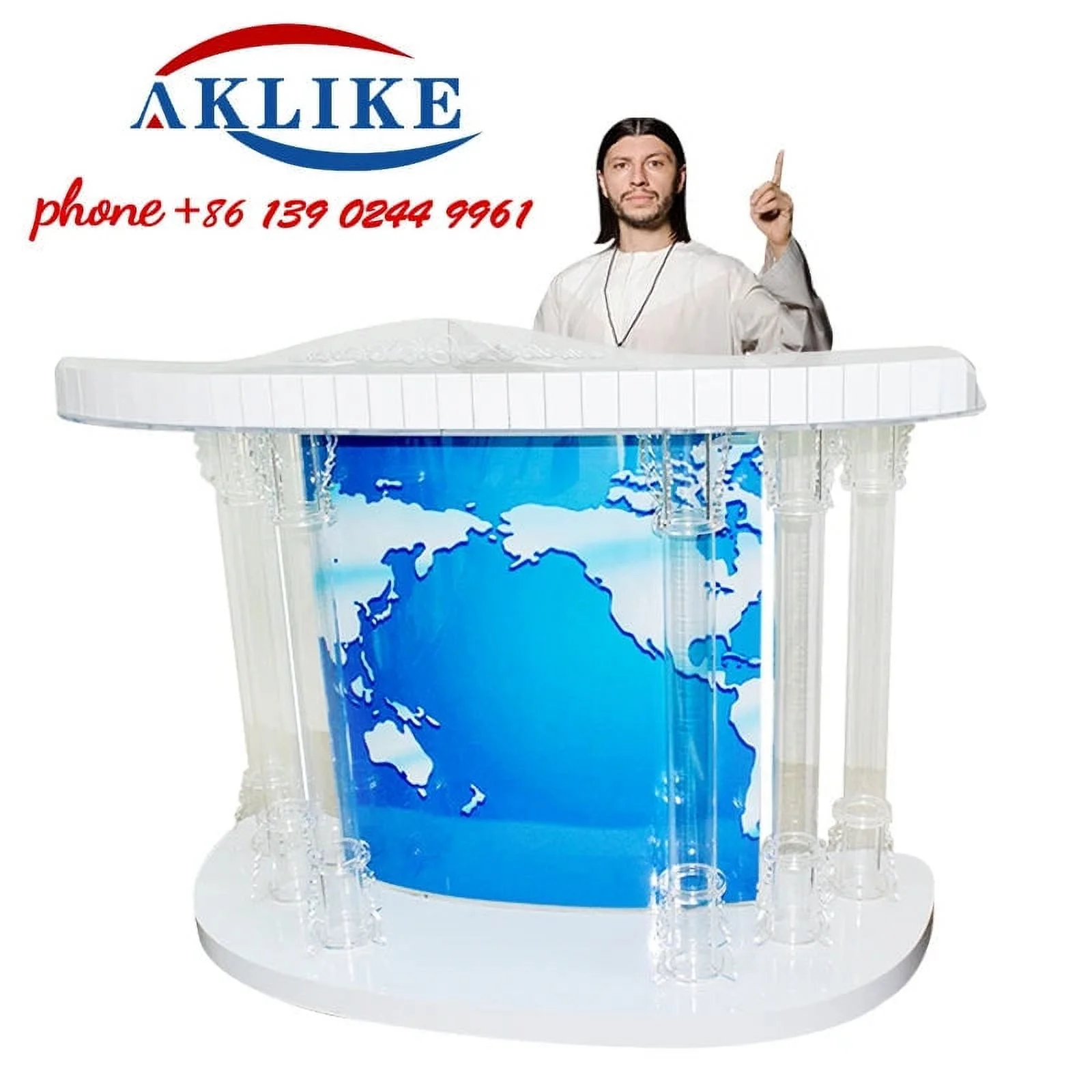 2024 AKLIKE Hot Sales High-end Lecturers Led Acrylic Lectern Church Pulpit Modern Rostrum Podium Clear Free Shipping