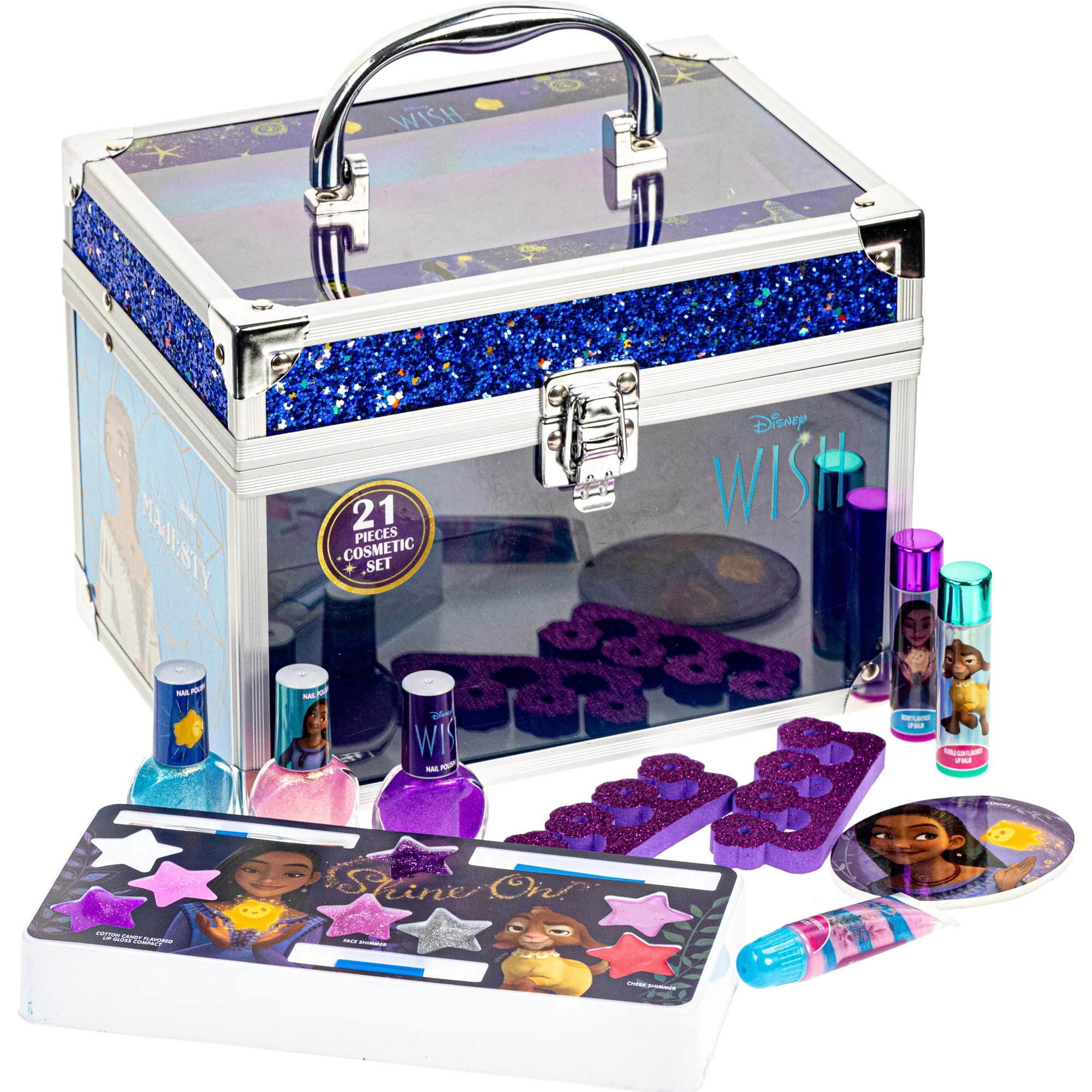 Disney WISH DIY Studio Train Case Makeup Beauty Glam Set for Girls Ages 6+