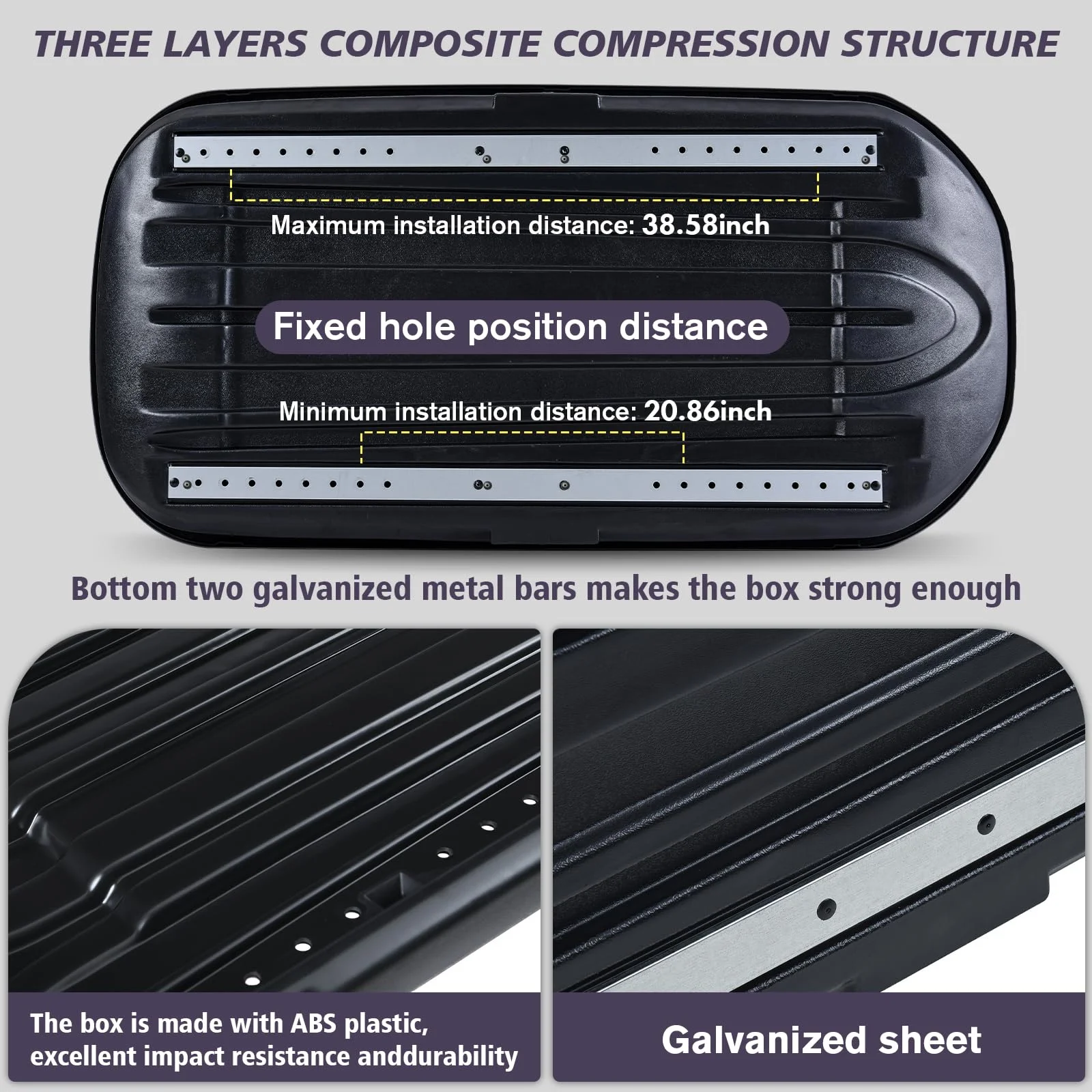 Gxcevsou Large Rooftop Cargo Carrier Box, Heavy Duty Hard Shell Roof with Security Keys, Waterproof Rooftop Cargo Box, 62 (L) x 31 (W) x 15(H) Inches, 14 Cubic Feet (Tool-Free Install), Red