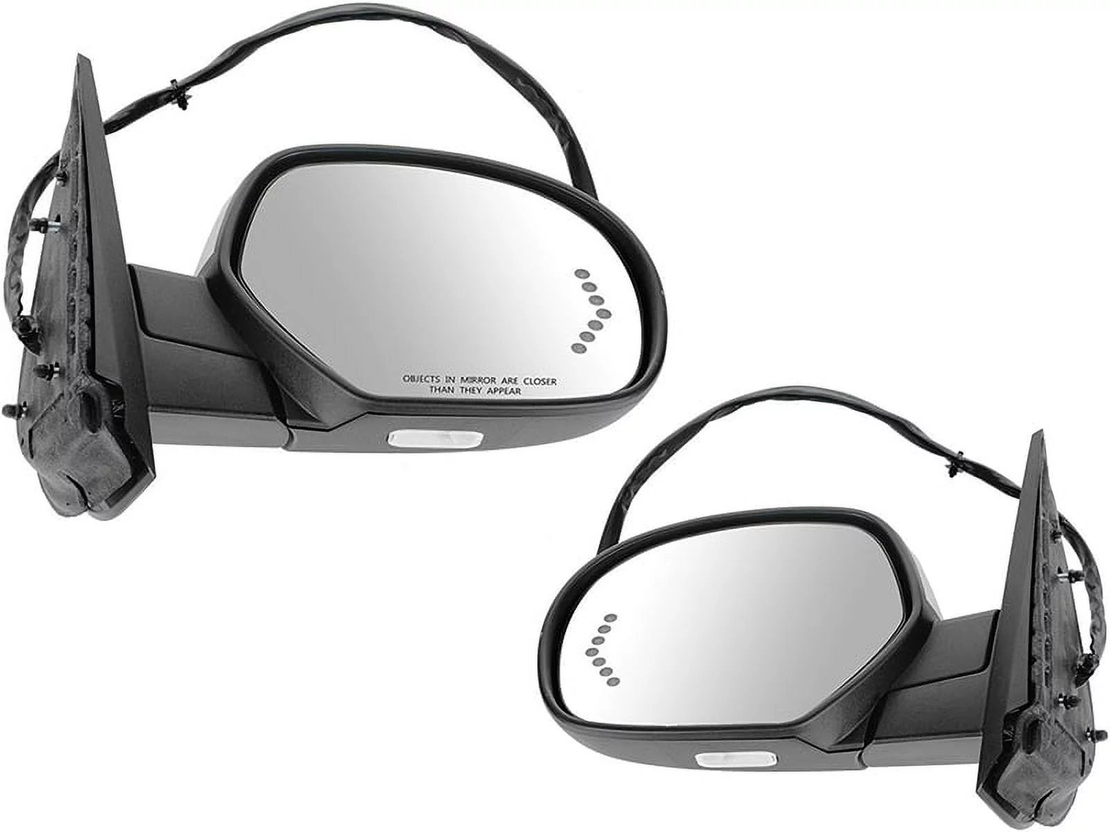 APA Replacement Power Folding Mirror for 2007 - 2014 SILVERADO SIERRA YUKON TAHOE SUBURBAN AVALANCHE with 7 Dot LED Signal Power Heated Memory Puddle Light Textured Cover Passenger and Driver Pair