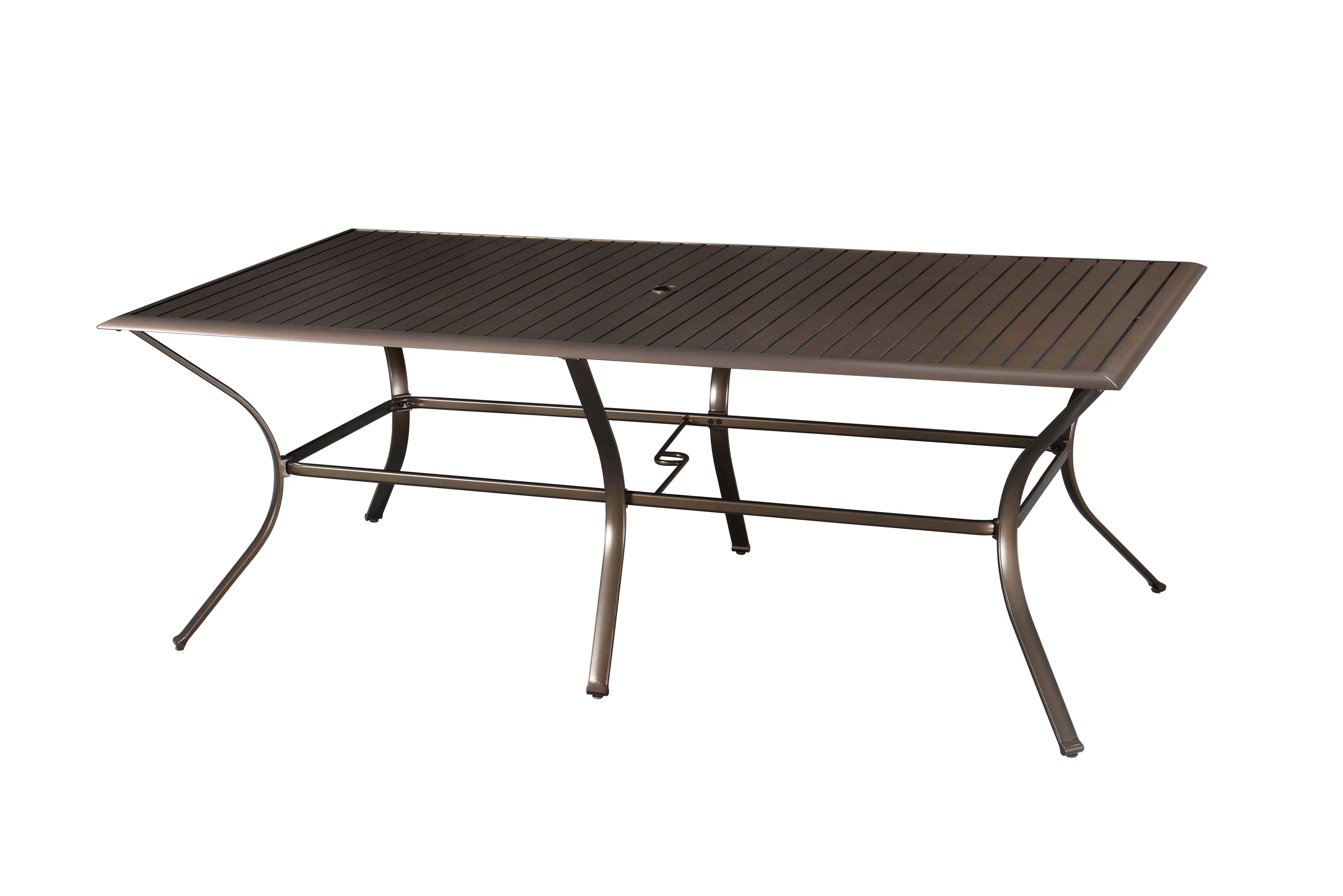 Westin 7pc Outdoor Swivel Rocking Wicker & Aluminum Patio Dining Set - Bronze/Brown