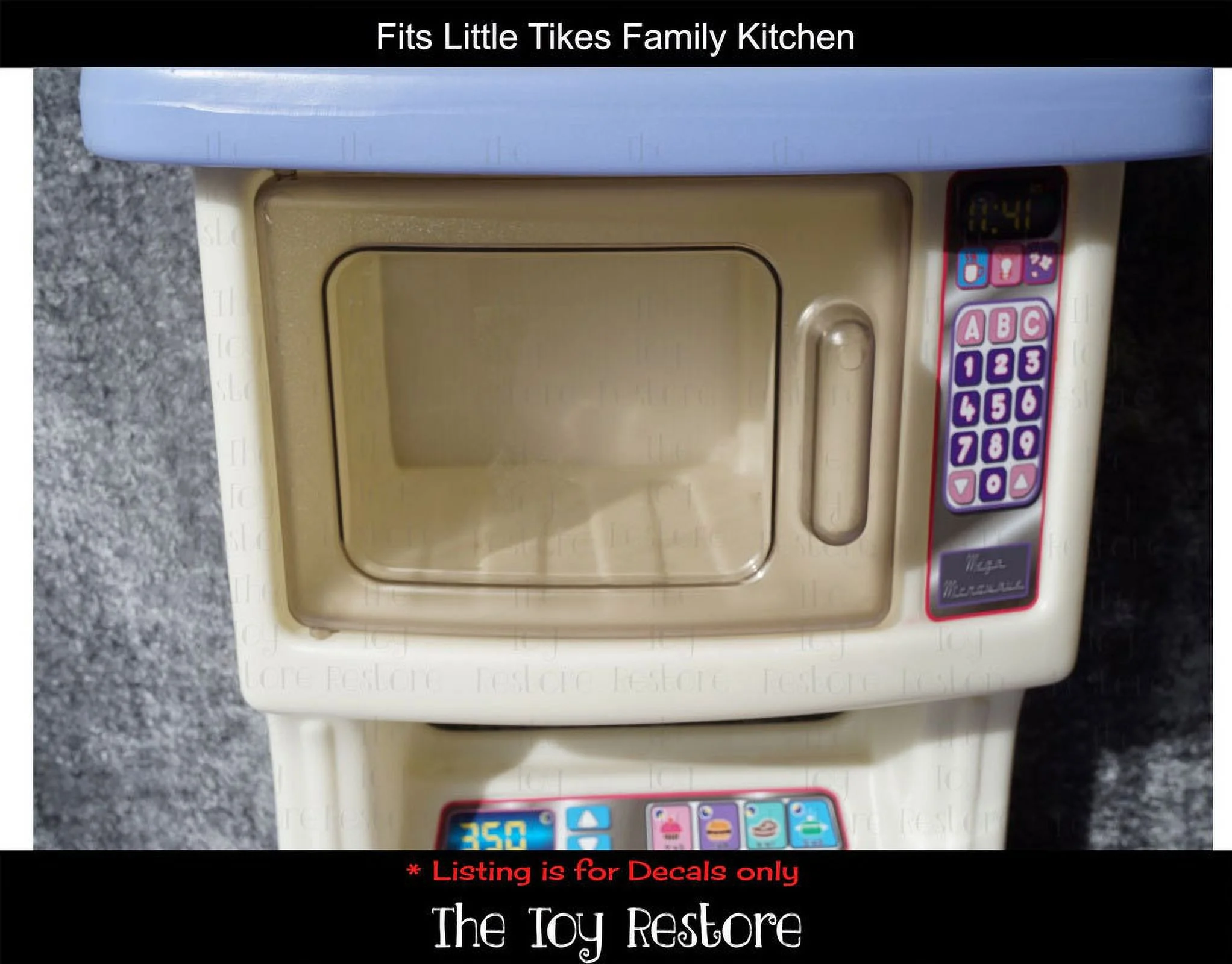 The Toy Restore Replacement Stickers for Vtg Little Tikes Tykes Family Kitchen Pastel Basic Set