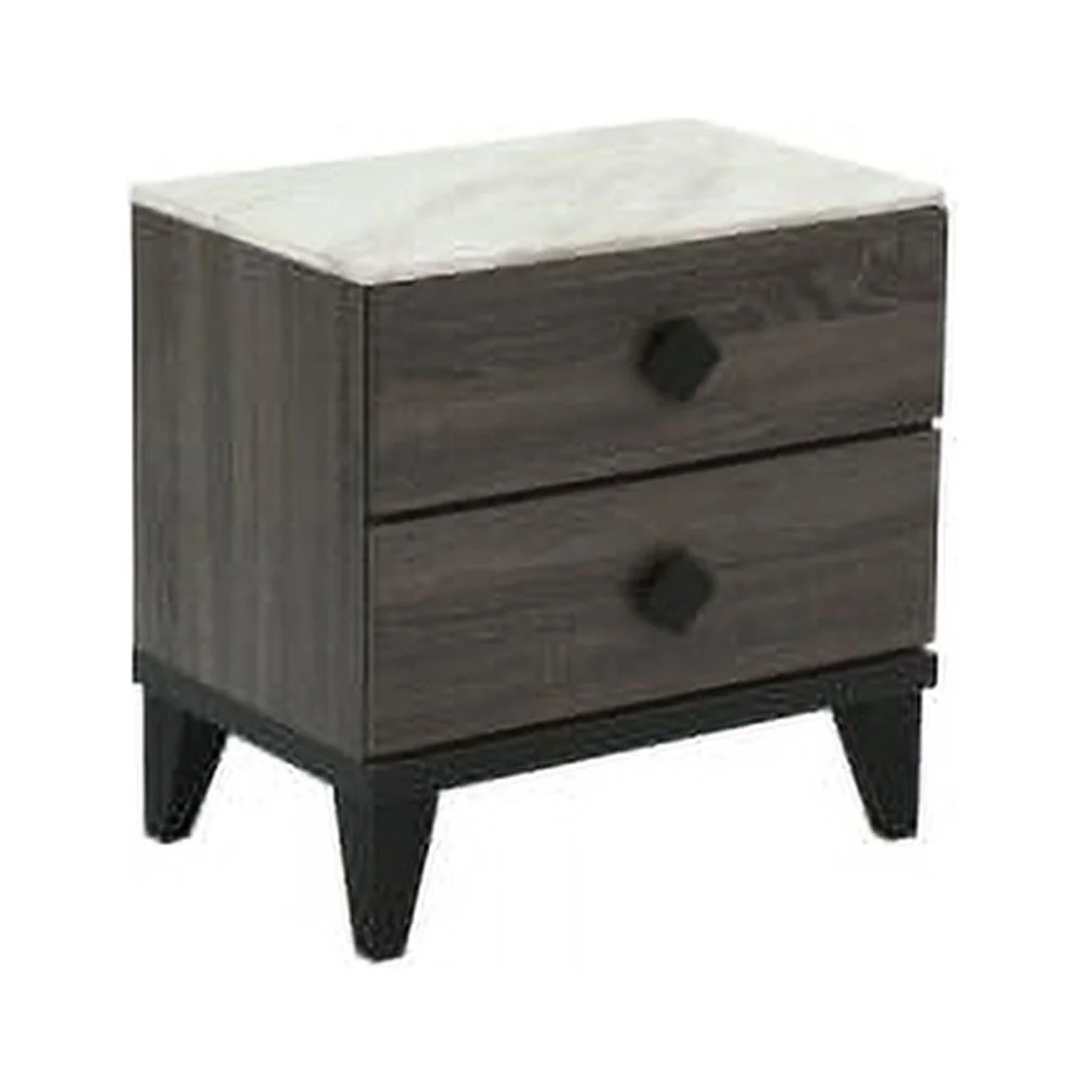 Nightstand In Dark Gray Oak (Rustic Accents)