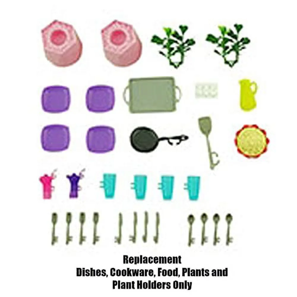 Barbie Replacement Parts Doll Dreamhouse - GRG93 ~ Replacement Dishes, Cookware, Food, Plants and Plant Holders