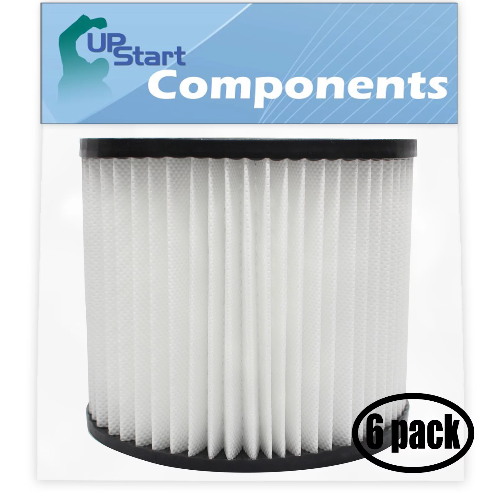 6-Pack Replacement for Shop-Vac Hardware Store Wet/Dry Vac 587-24-62 Vacuum Cartridge Filter - Compatible with Shop-Vac 90398 Cartridge Filter