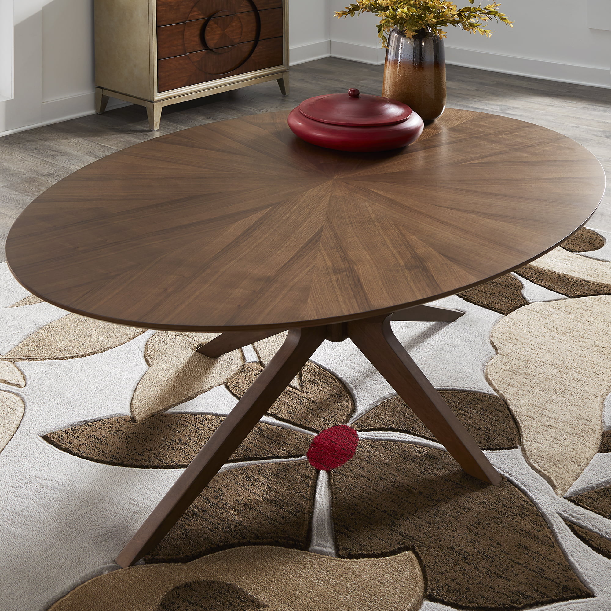 Weston Home Shaynah Walnut Finish Oval Dining Table