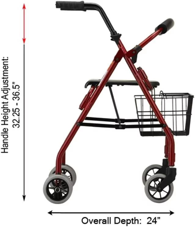 Cruiser Classic Rolling Walker - Red - 1 Each / Each - 4200CRD
