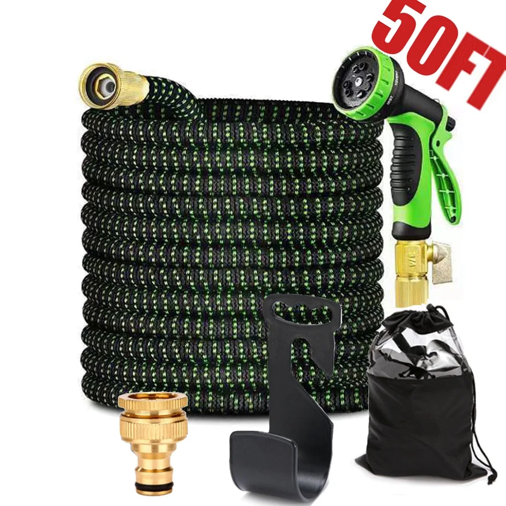 50ft Flexible Garden Water Hose 4X Stronger Deluxe Expandable Heavy Duty Hose