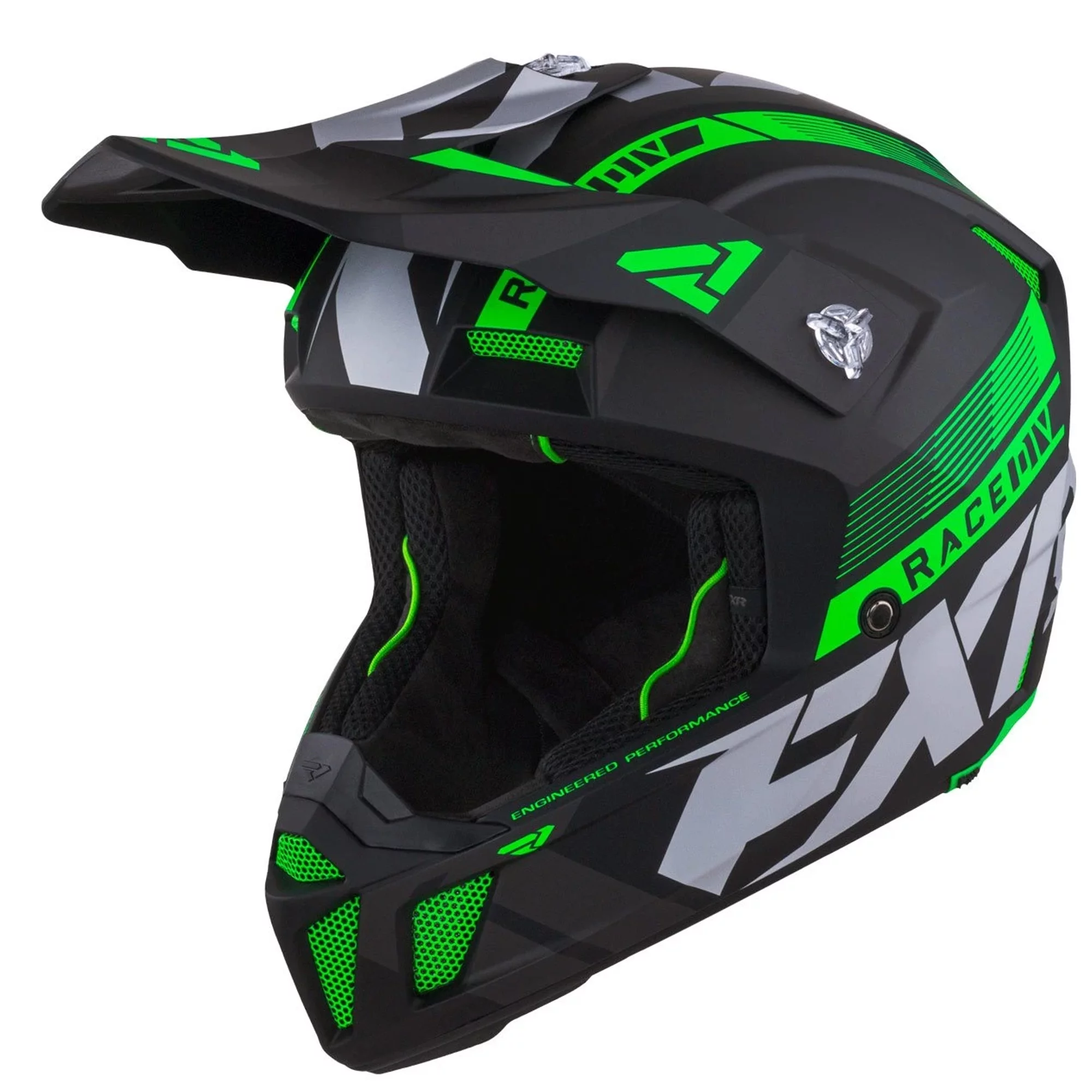 FXR  Clutch Boost Helmet Lightweight D-Ring Buckle Nose Guard Ventilated Lime - X-Small - 210619-7000-04