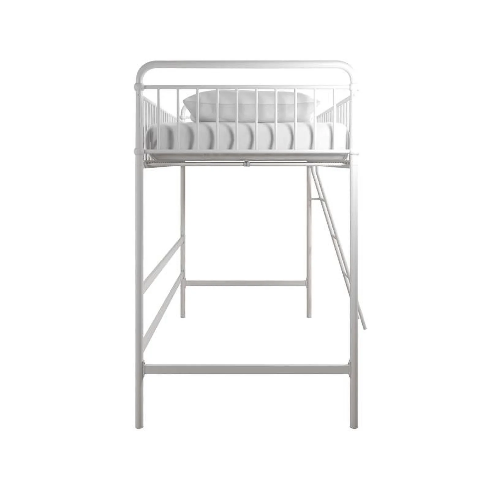 Max & Finn Karcey Twin Metal Loft Bed in White