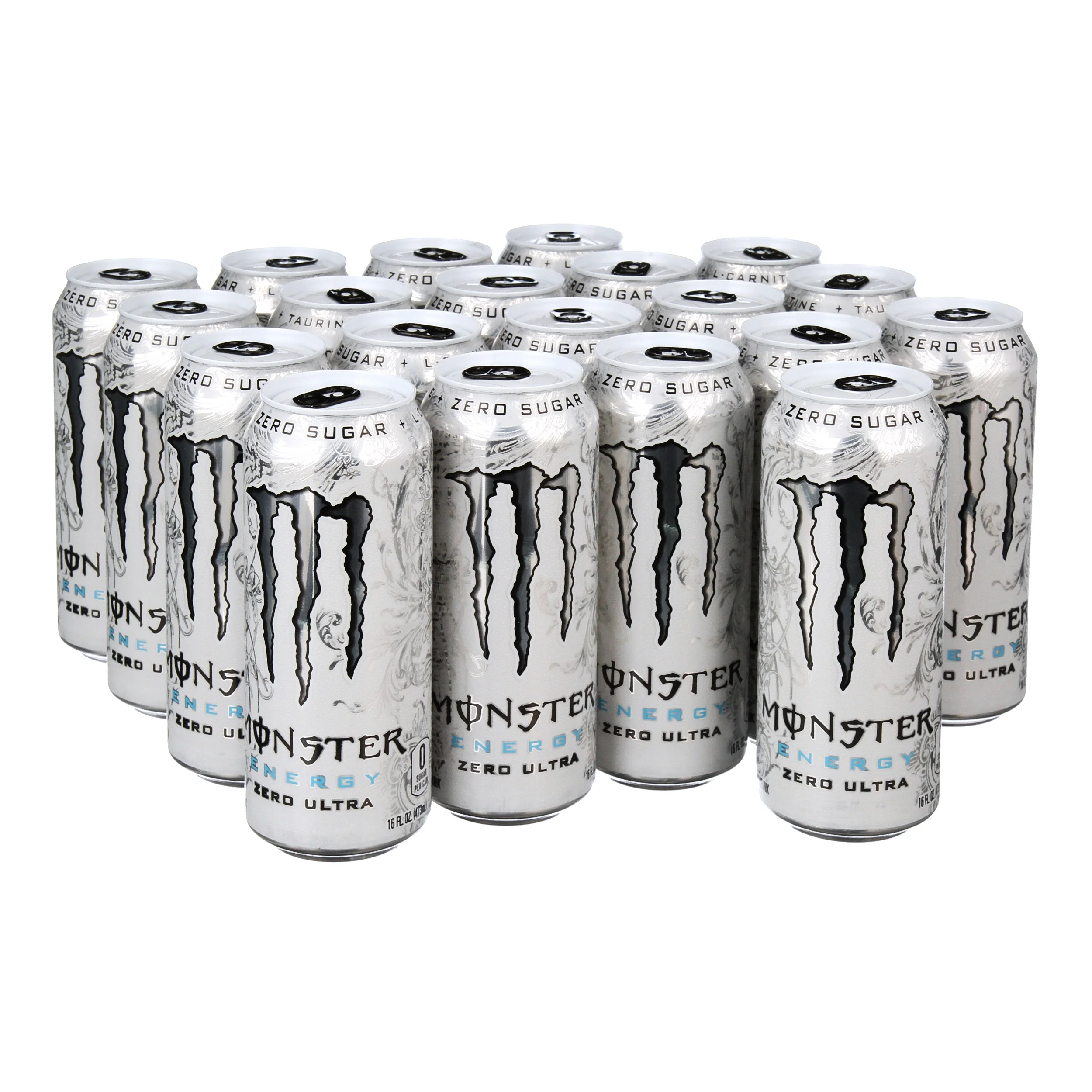 (20 Cans) Monster Zero Ultra, Sugar Free Energy Drink, 16 fl oz