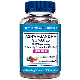 Ashwagandha Gummies with KSM-66 for Stress & Relaxation Support ? 600 MG ? Mixed Berry (60 Gummies)