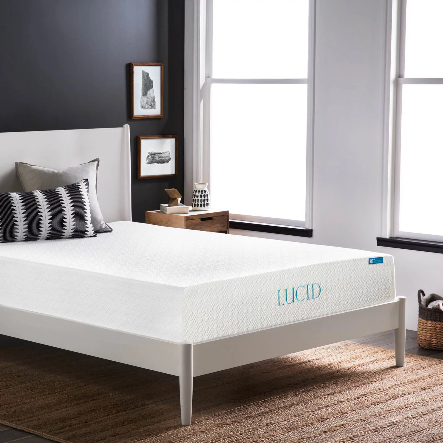 Lucid Comfort Collection  10-inch Queen-size Plush Gel Memory Foam Mattress